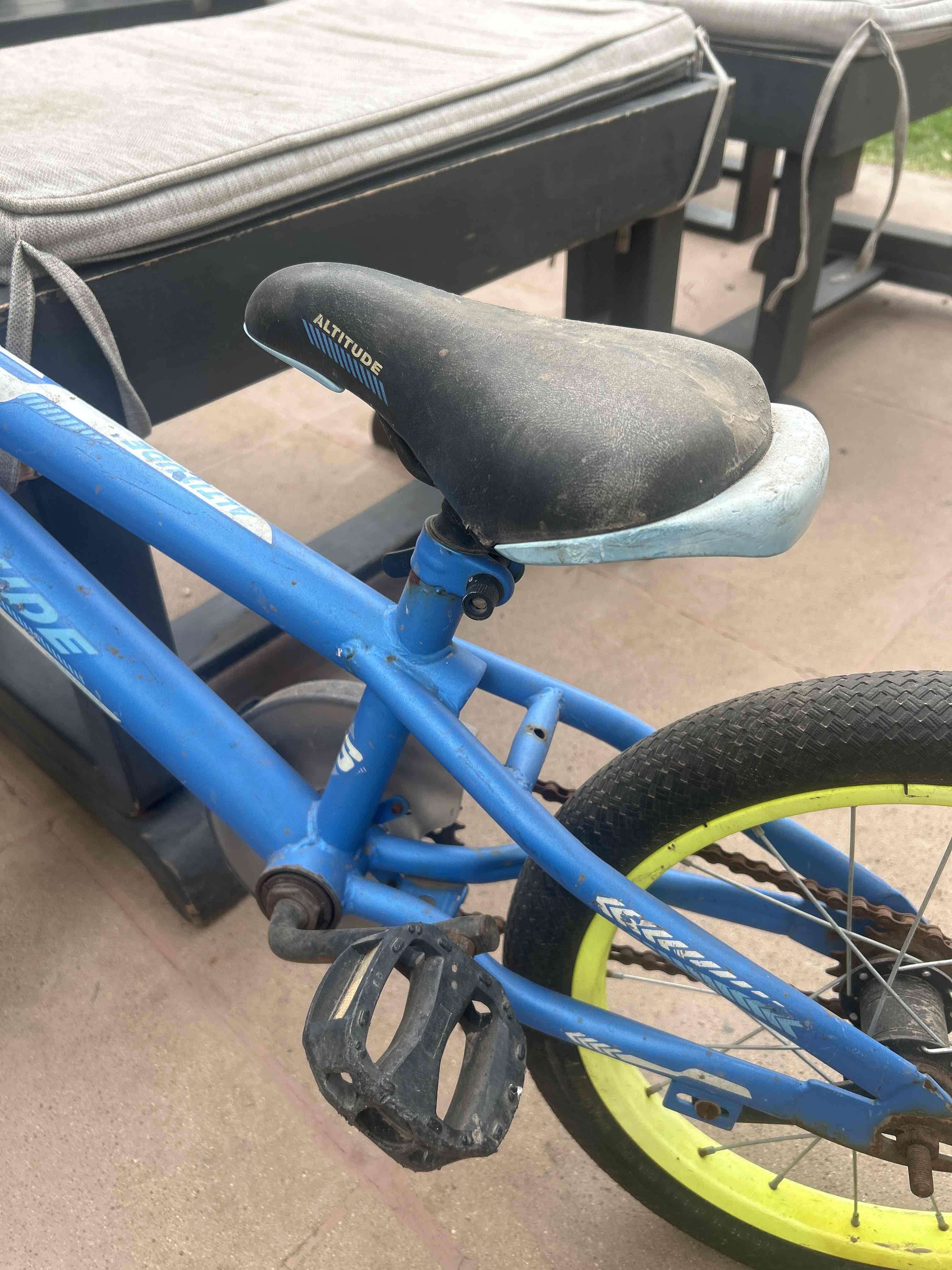 Bicicleta altitud aro 16 infantil azul y amarilla - miniatura 3