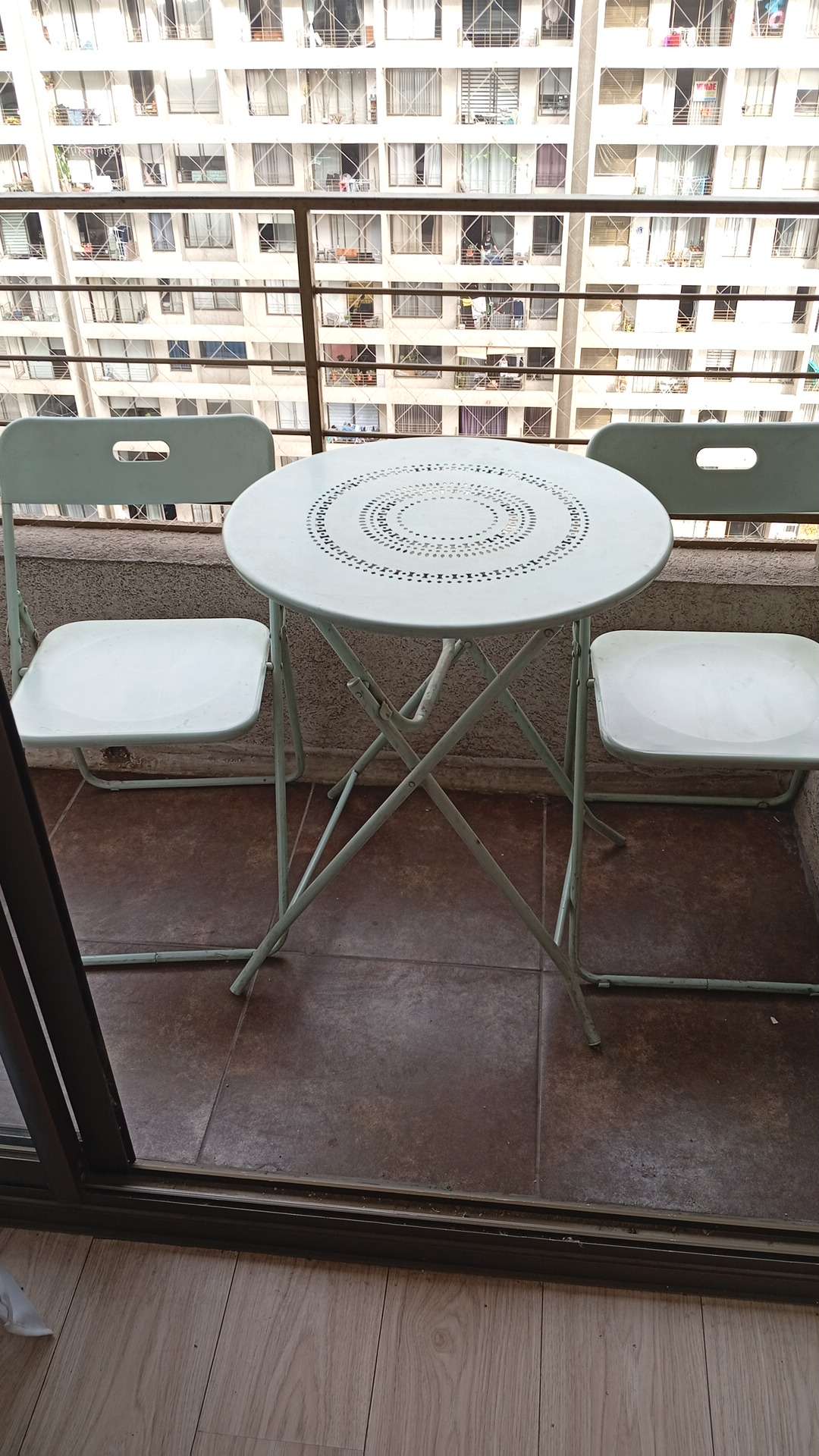 Juego de terraza metálico blanco