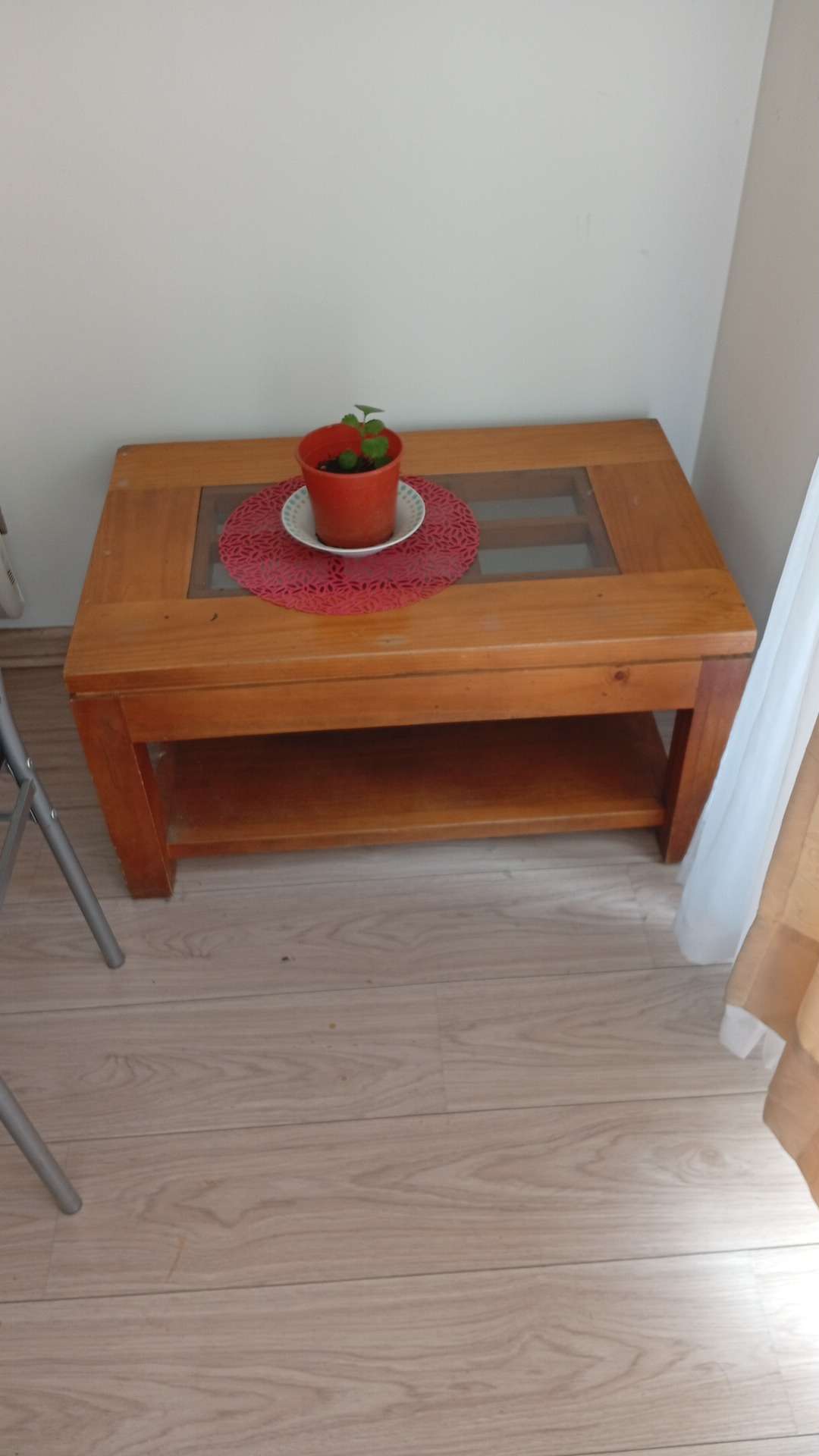 Mesa de centro madera y vidrio