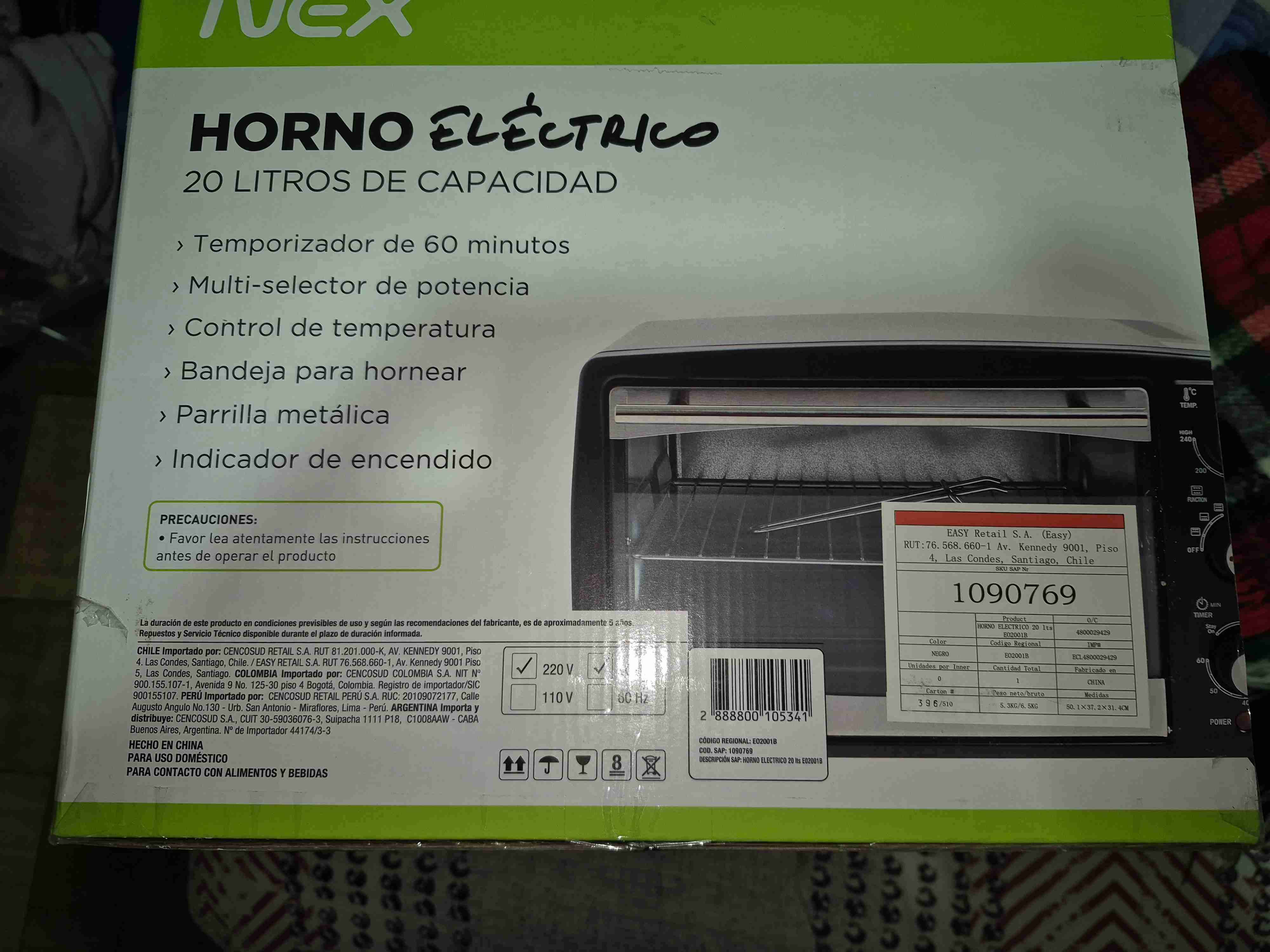 Horno Eléctrico 20L - miniatura 1