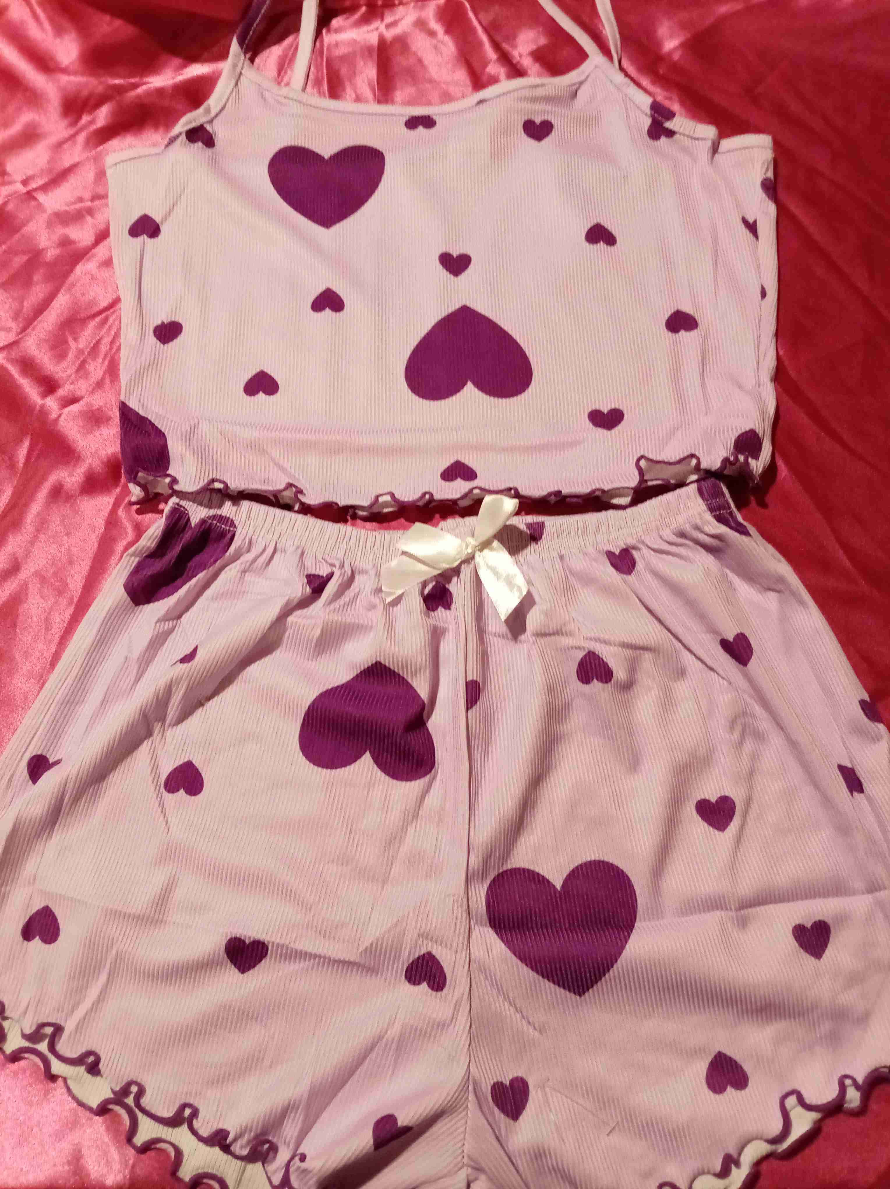 Pijama de corazones púrpura - miniatura 1