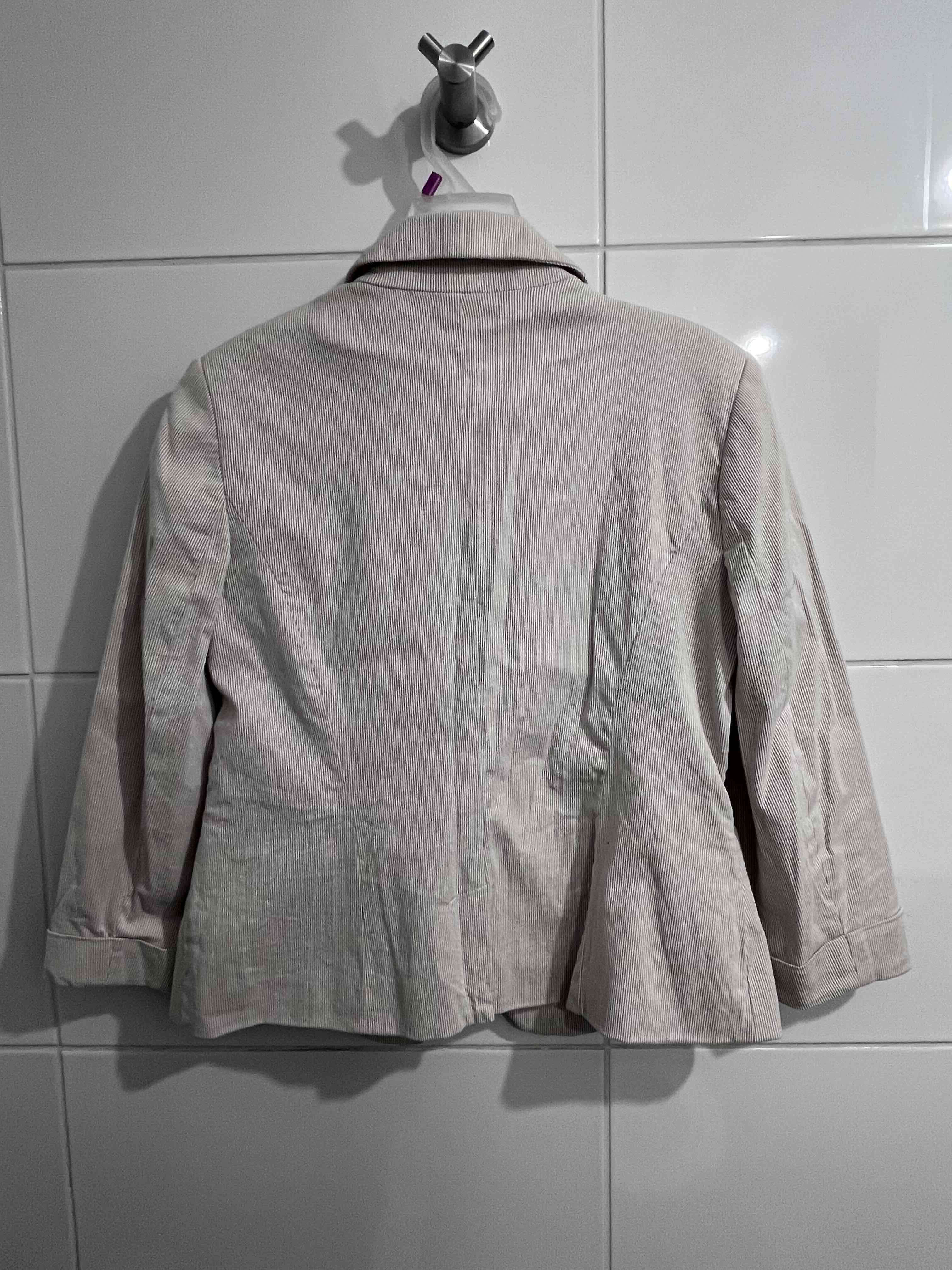 Blazer beige a rayas para mujer - miniatura 4