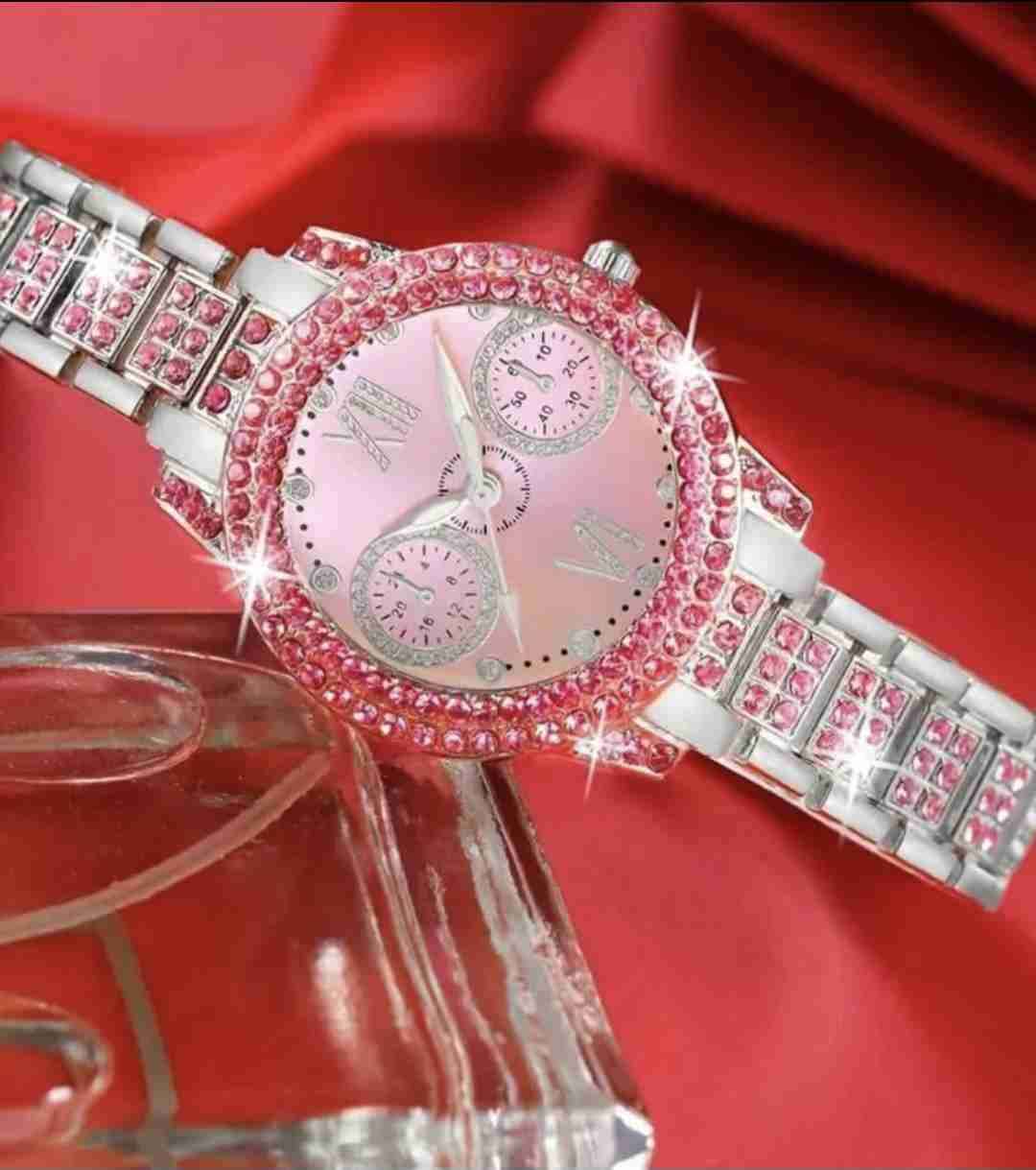 Set de Reloj, Pulsera y Collar Rosado - miniatura 3