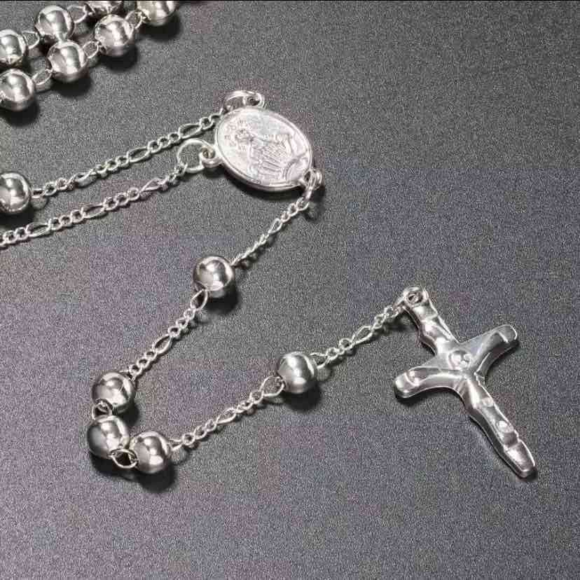 Rosario de plata brillante - miniatura 2