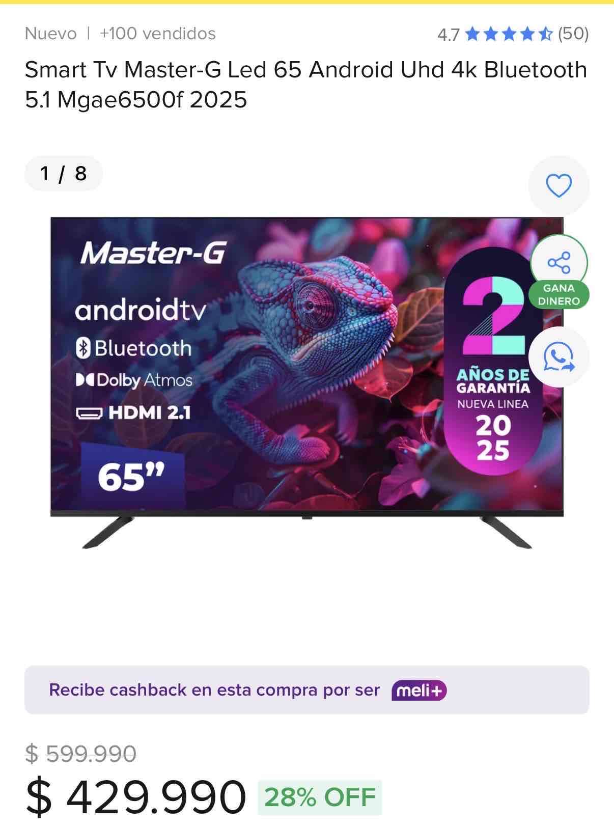 Televisor Master G MGAE6500F 65 pulgadas - miniatura 4