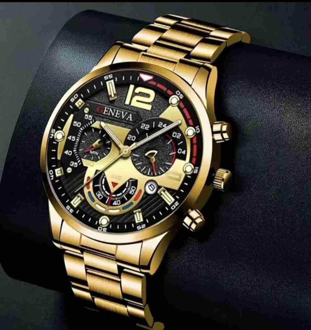 Set de reloj y joyas doradas - miniatura 3