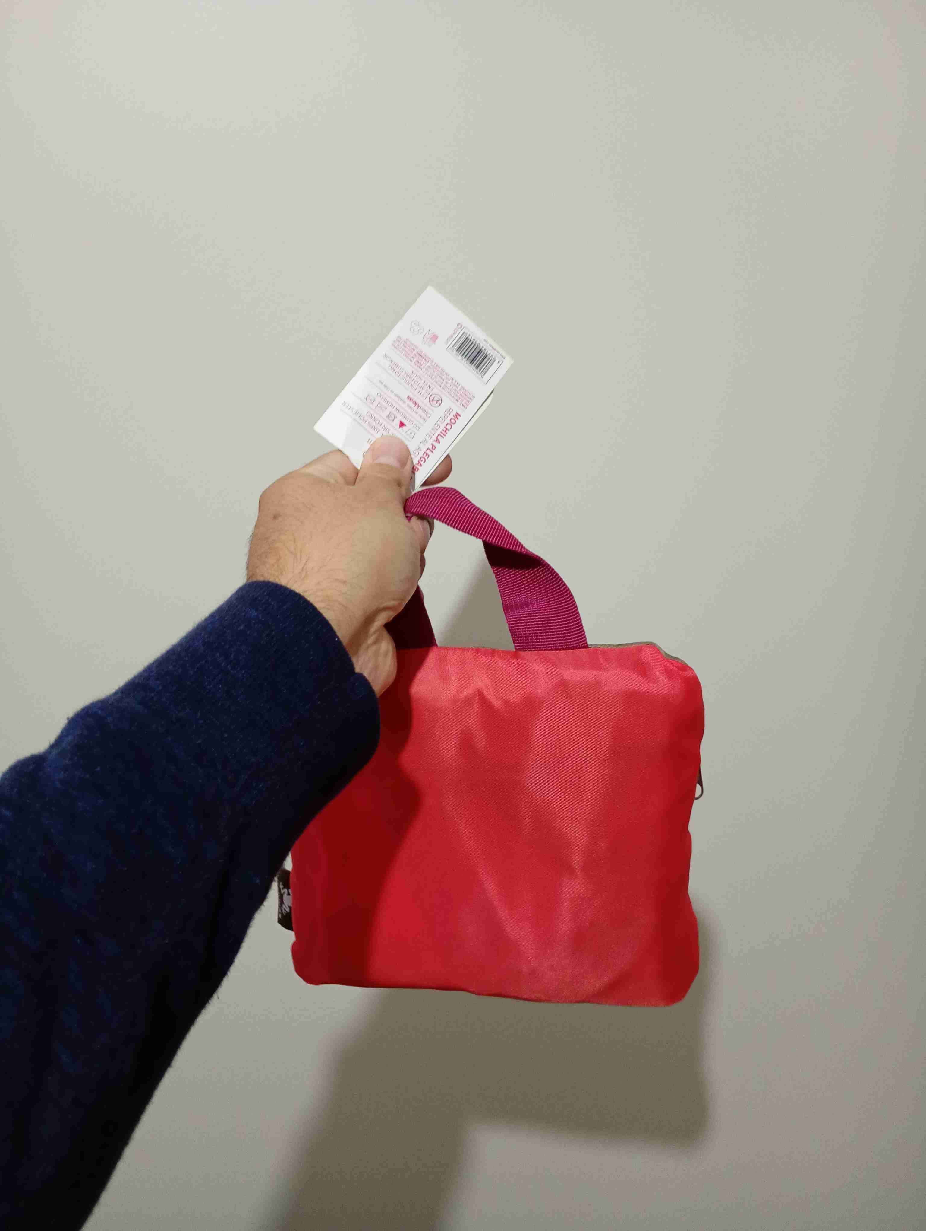 Bolso plegable rojo y beige - miniatura 2