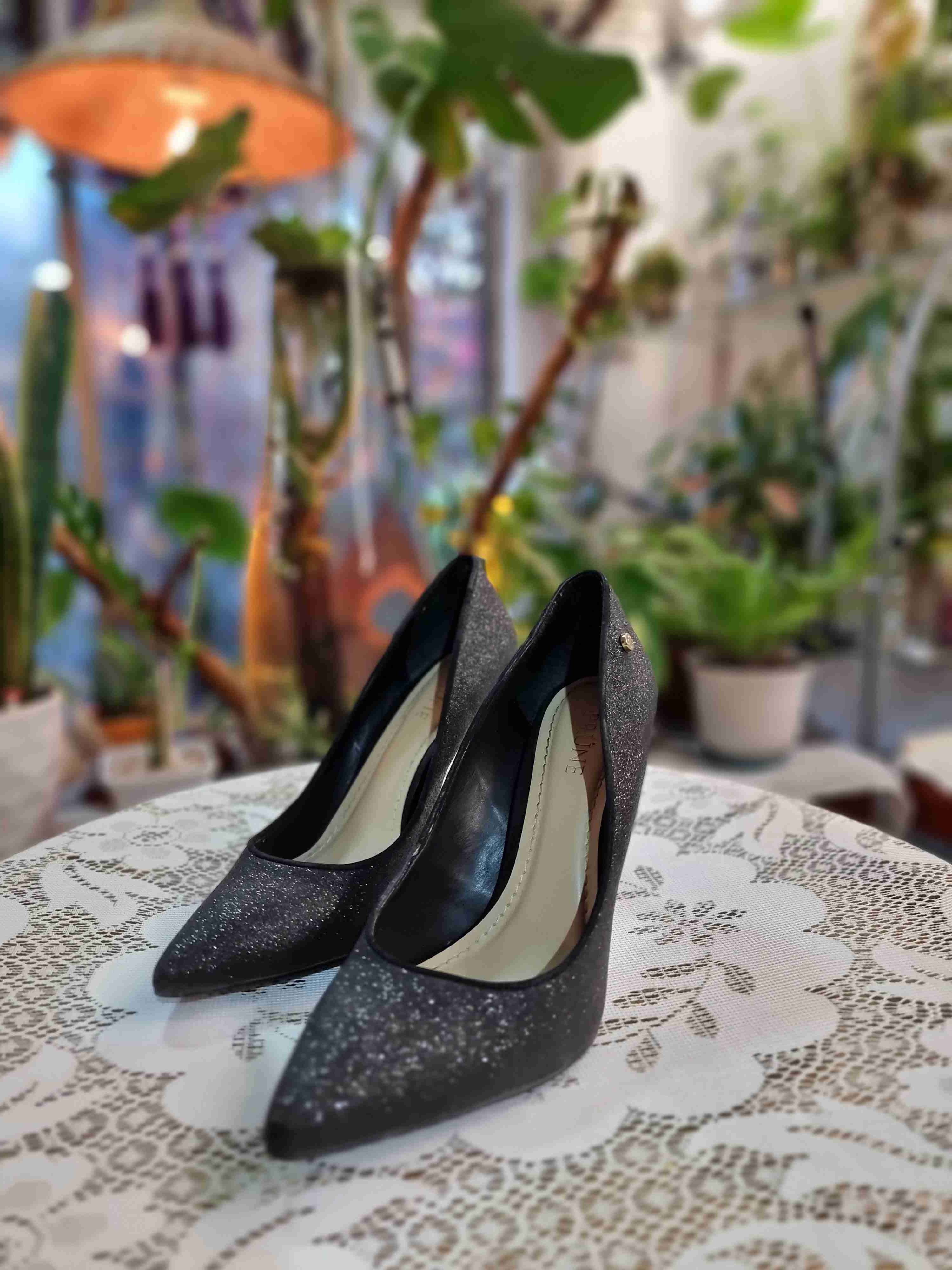 Tacones negros con brillo "Prüne" - miniatura 3