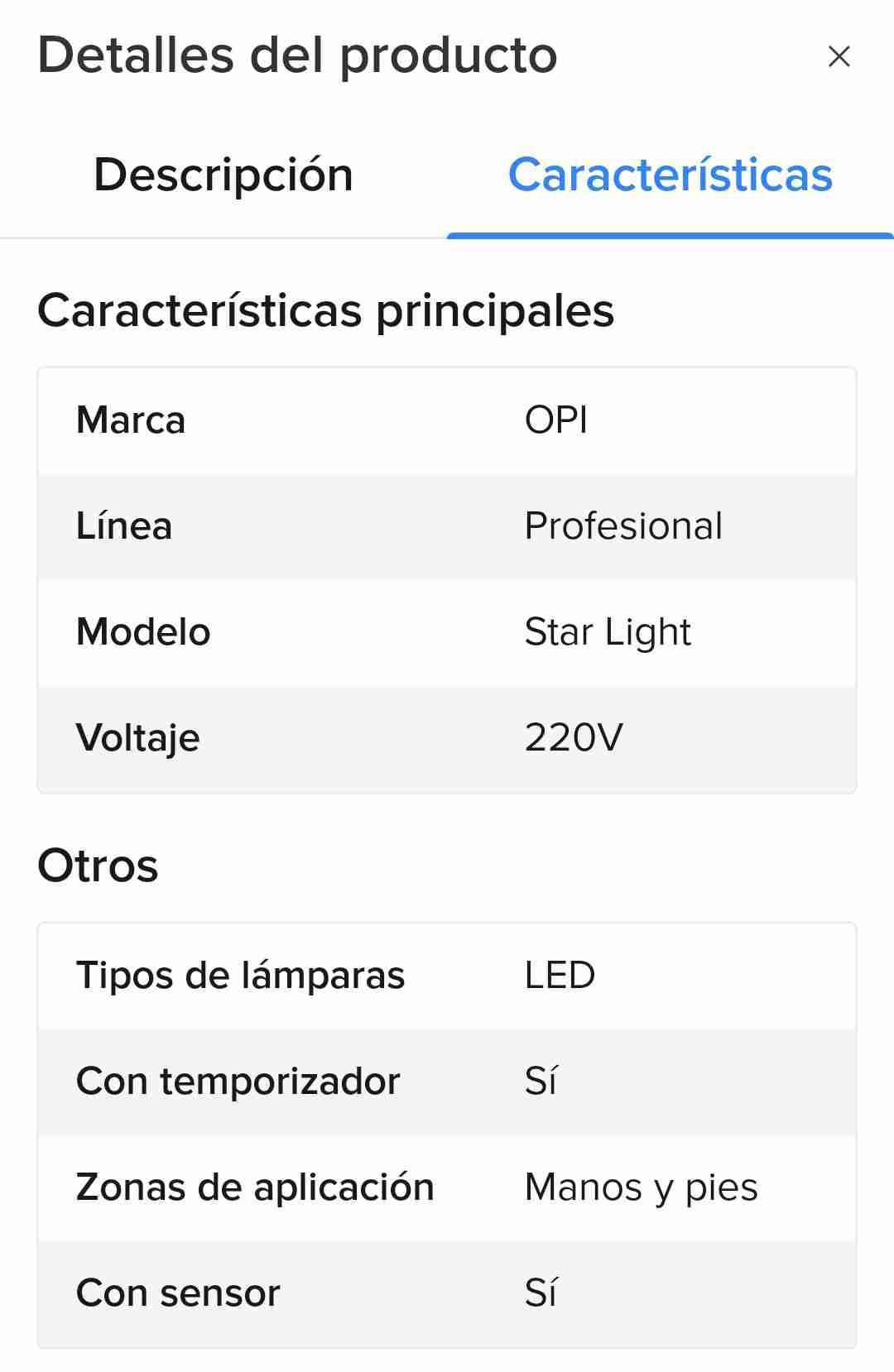 Lámpara de uñas O.P.I Star Light - miniatura 3
