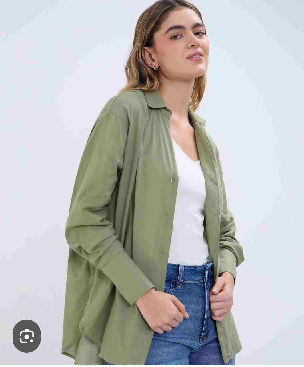 Blusa verde manga larga Zara L oversize nueva - miniatura 3