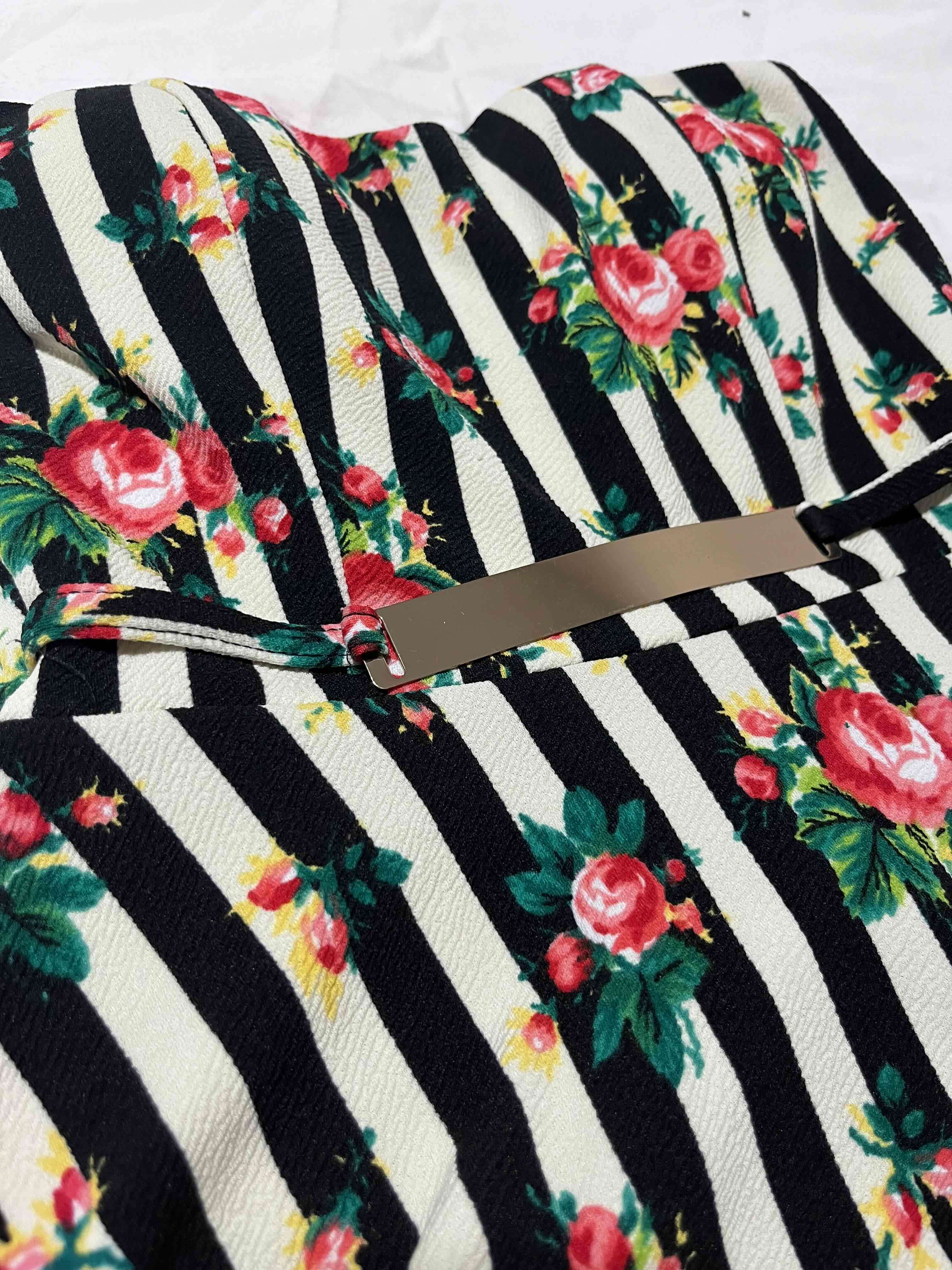 Polera strapless a rayas florales - miniatura 2