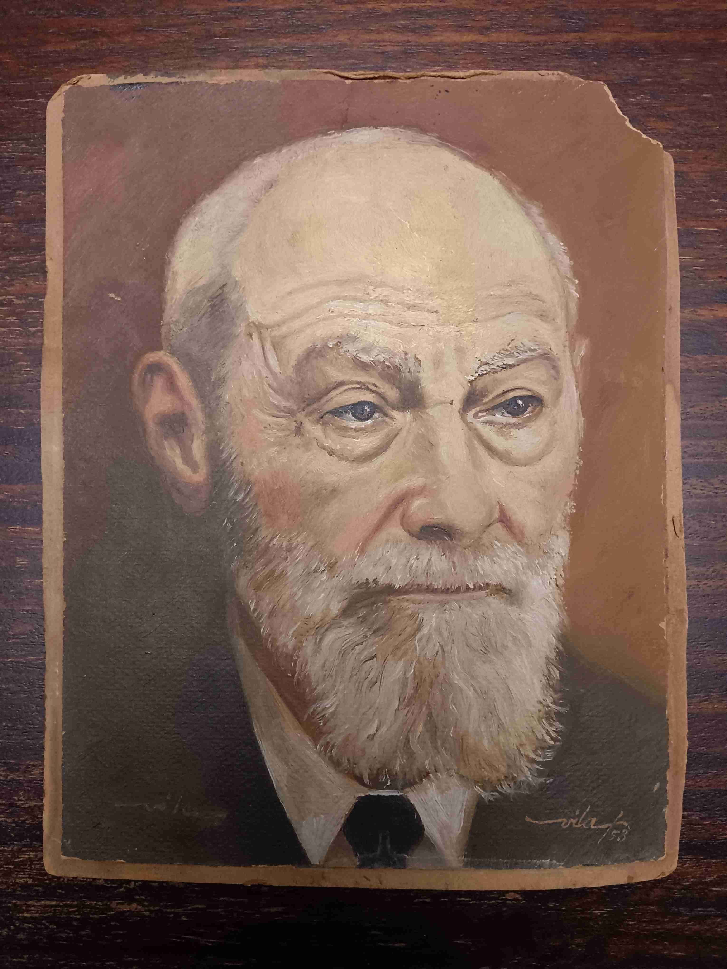 Retrato antiguo sobre cartón