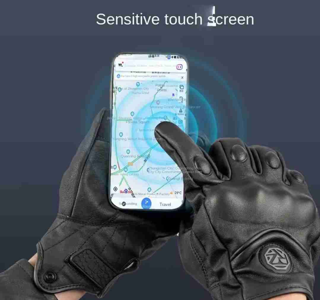 Guantes de motociclista, cuero - miniatura 2