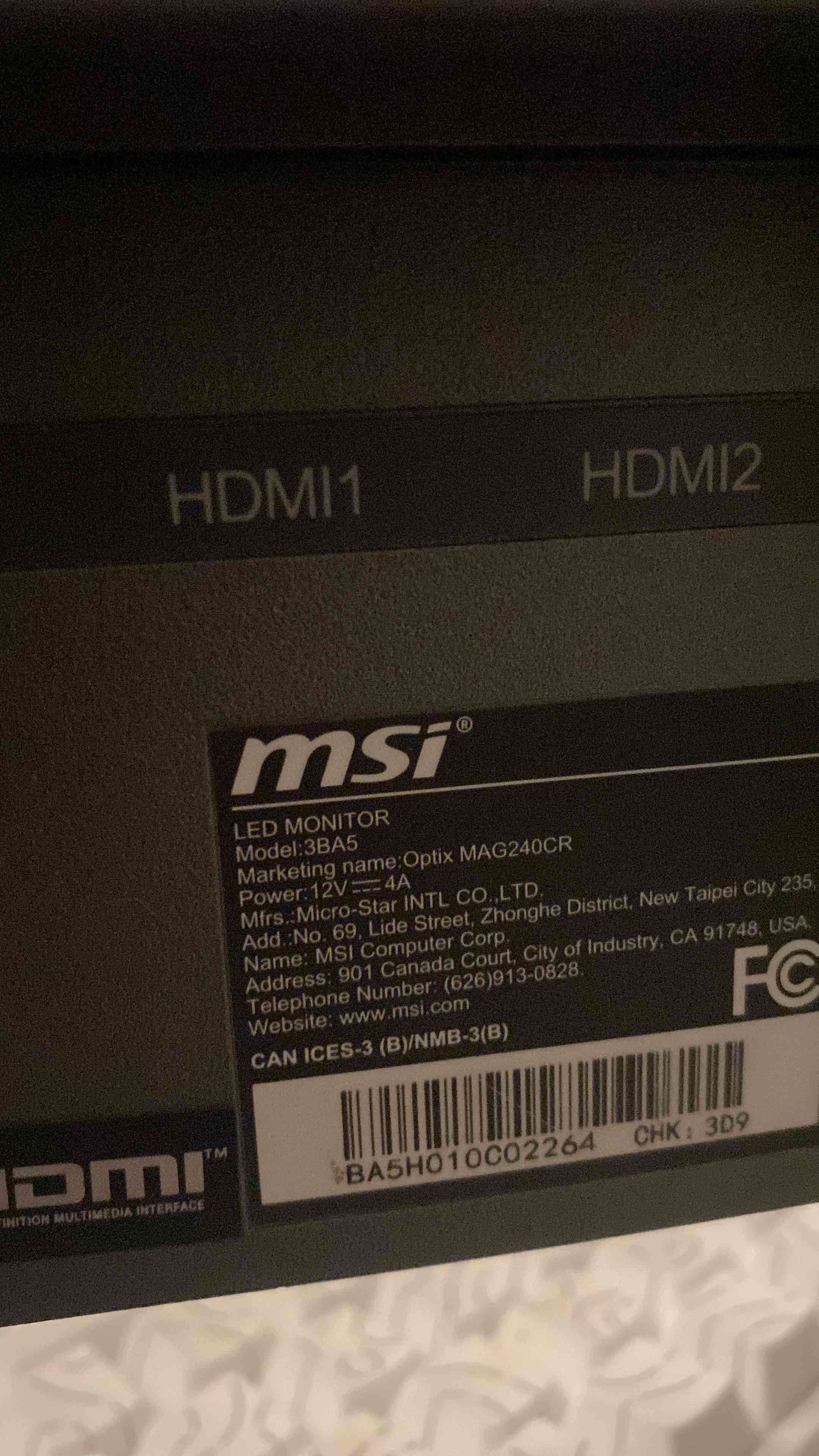 Monitor LED MSI Optix MAG240CR 165hz - miniatura 5