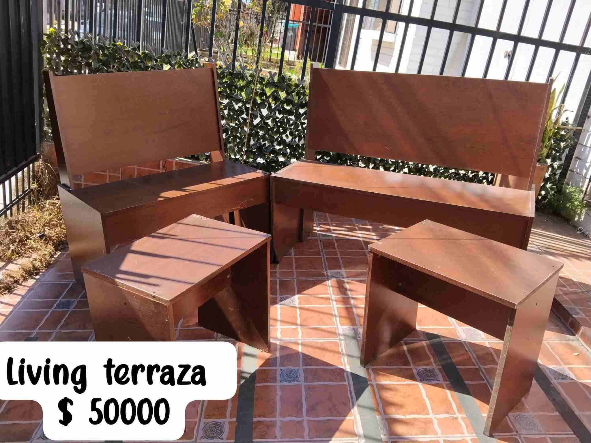 Set living de terraza madera