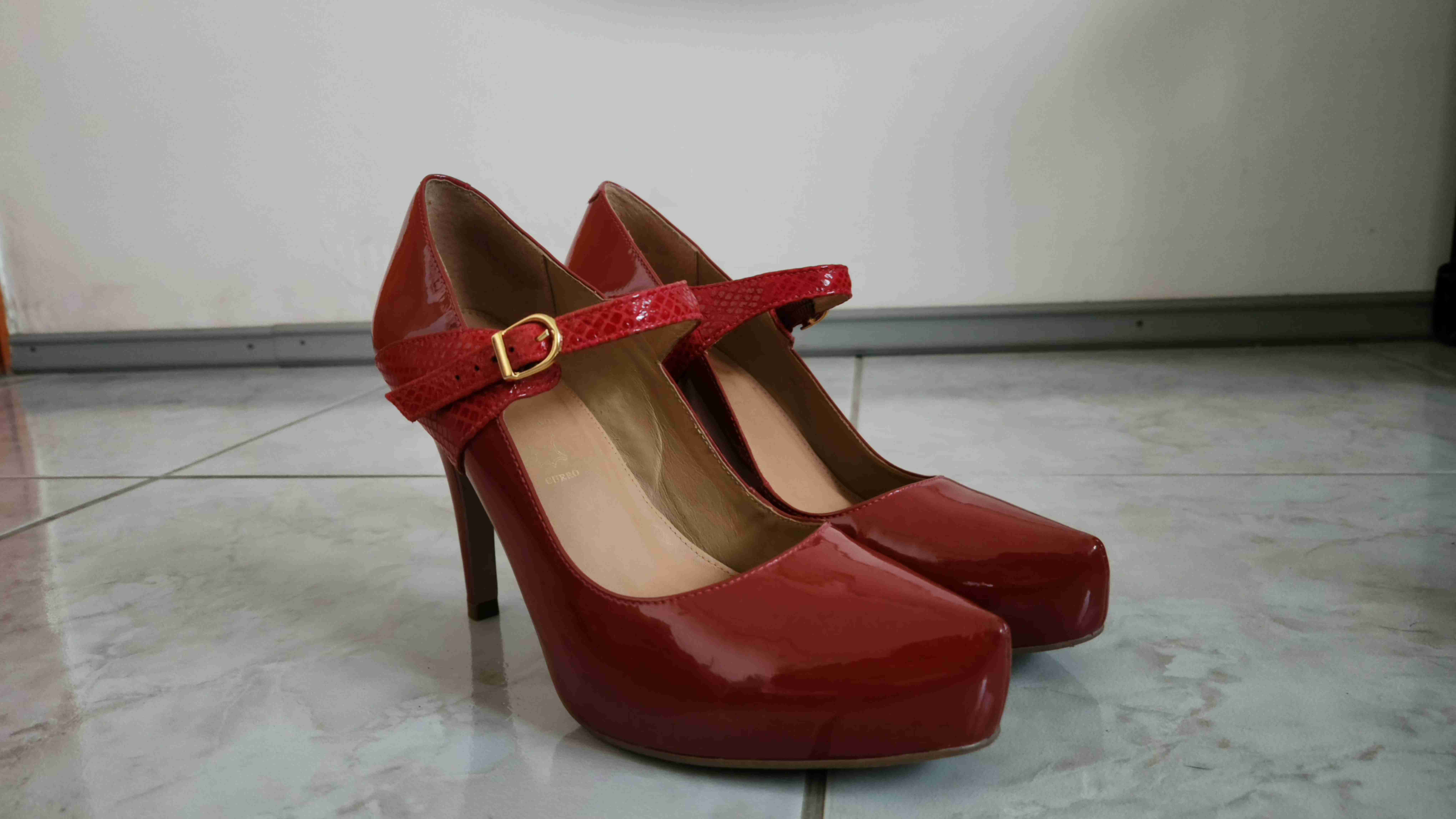 Tacones Gacel Mary Jane Rojo Charol - Cuero - miniatura 1