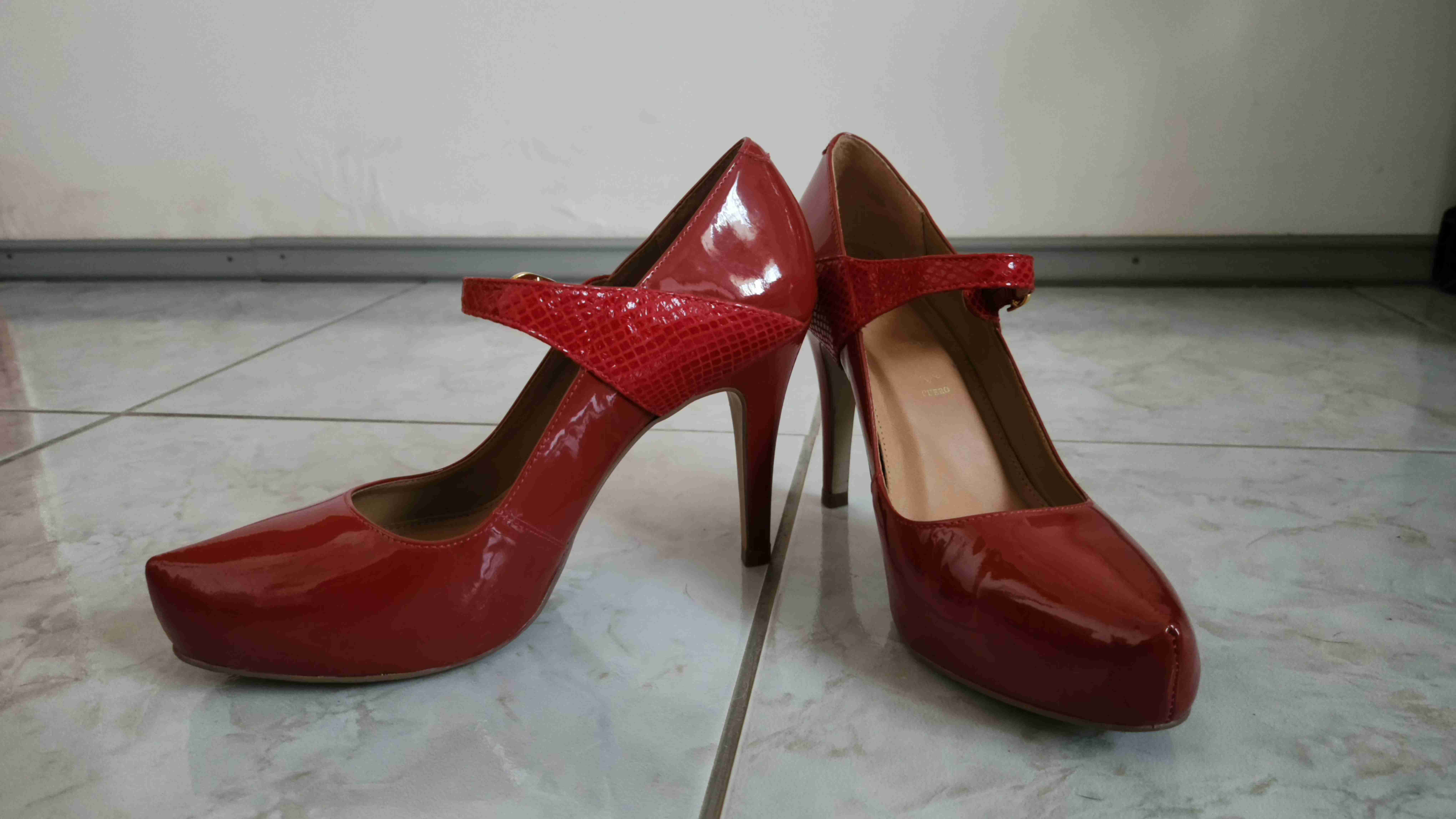 Tacones Gacel Mary Jane Rojo Charol - Cuero - miniatura 2