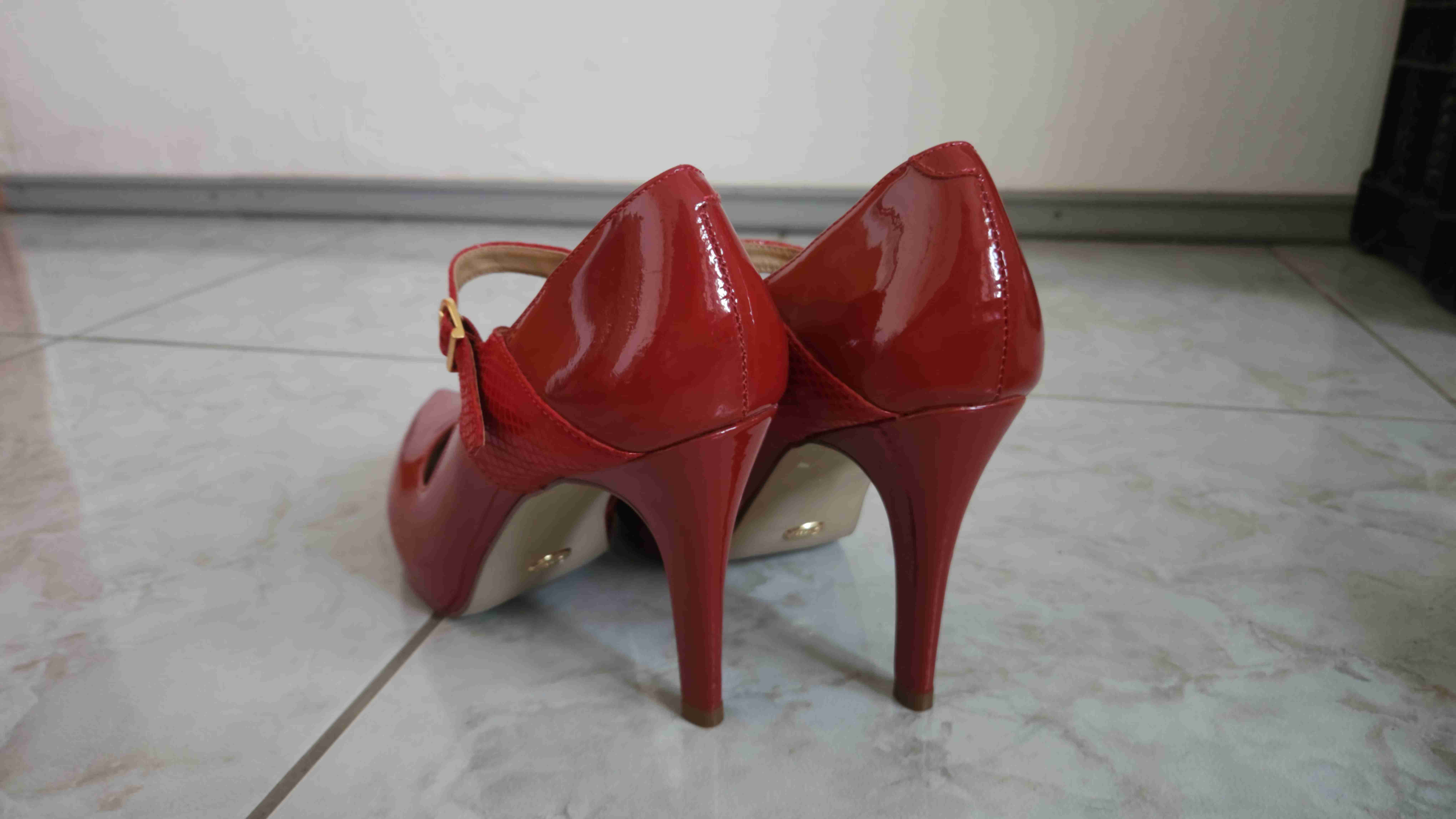 Tacones Gacel Mary Jane Rojo Charol - Cuero - miniatura 3