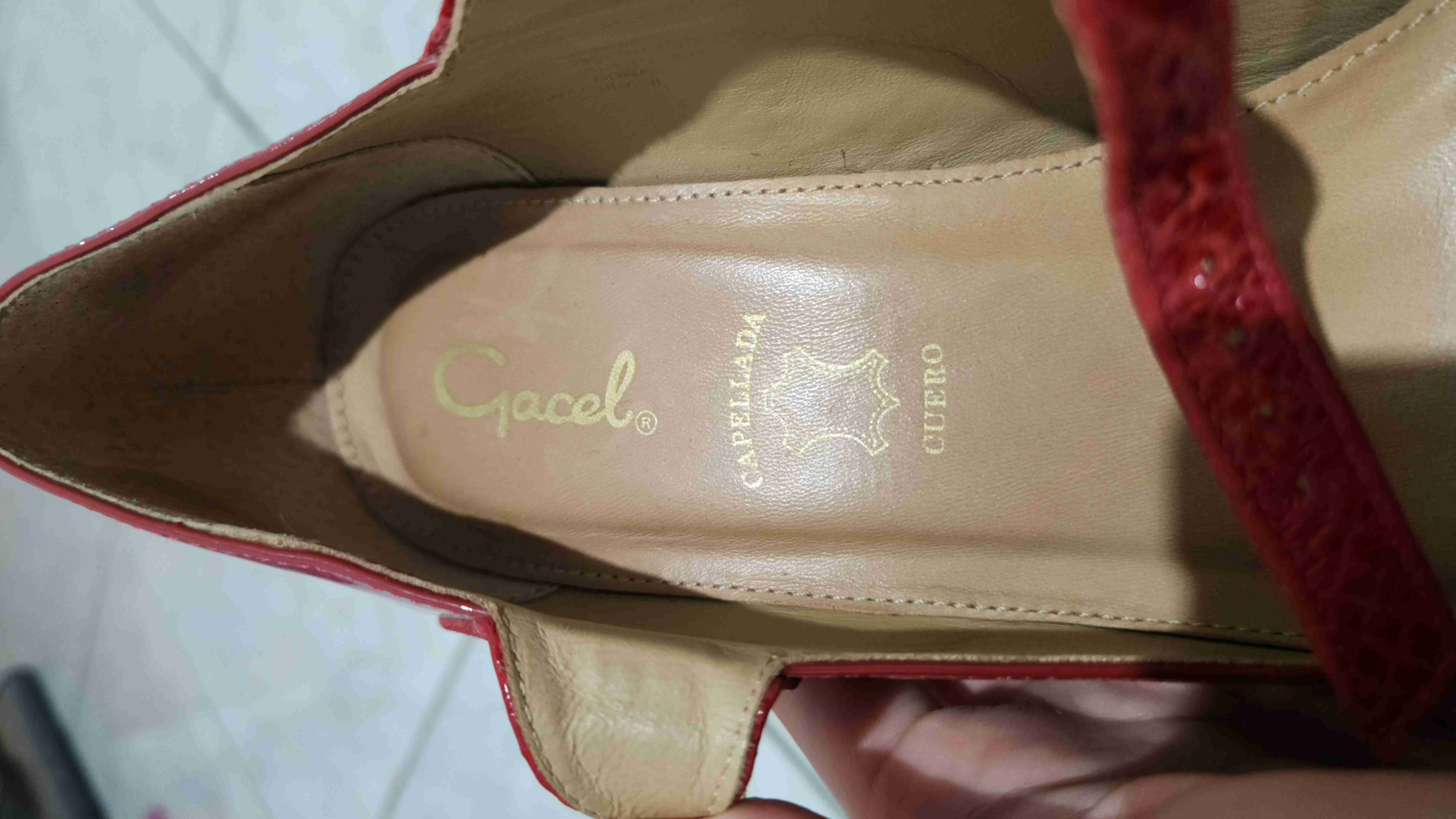 Tacones Gacel Mary Jane Rojo Charol - Cuero - miniatura 4