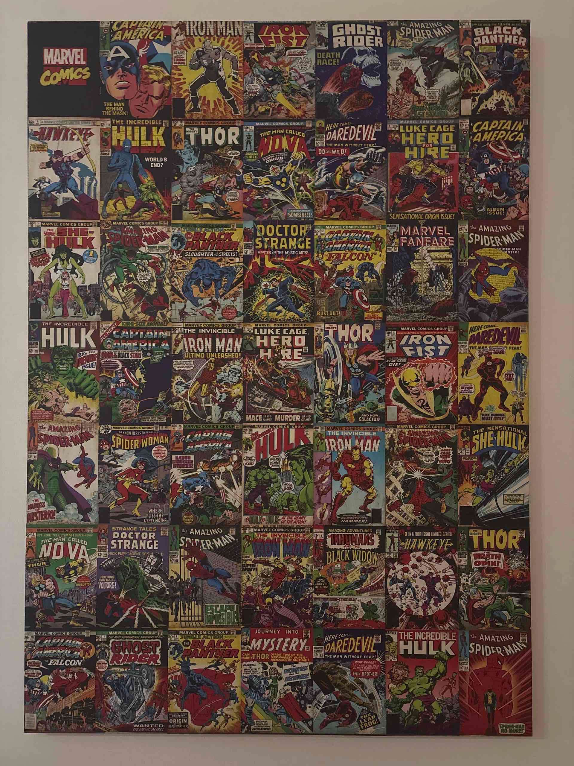 Cuadro collage de cómics Marvel