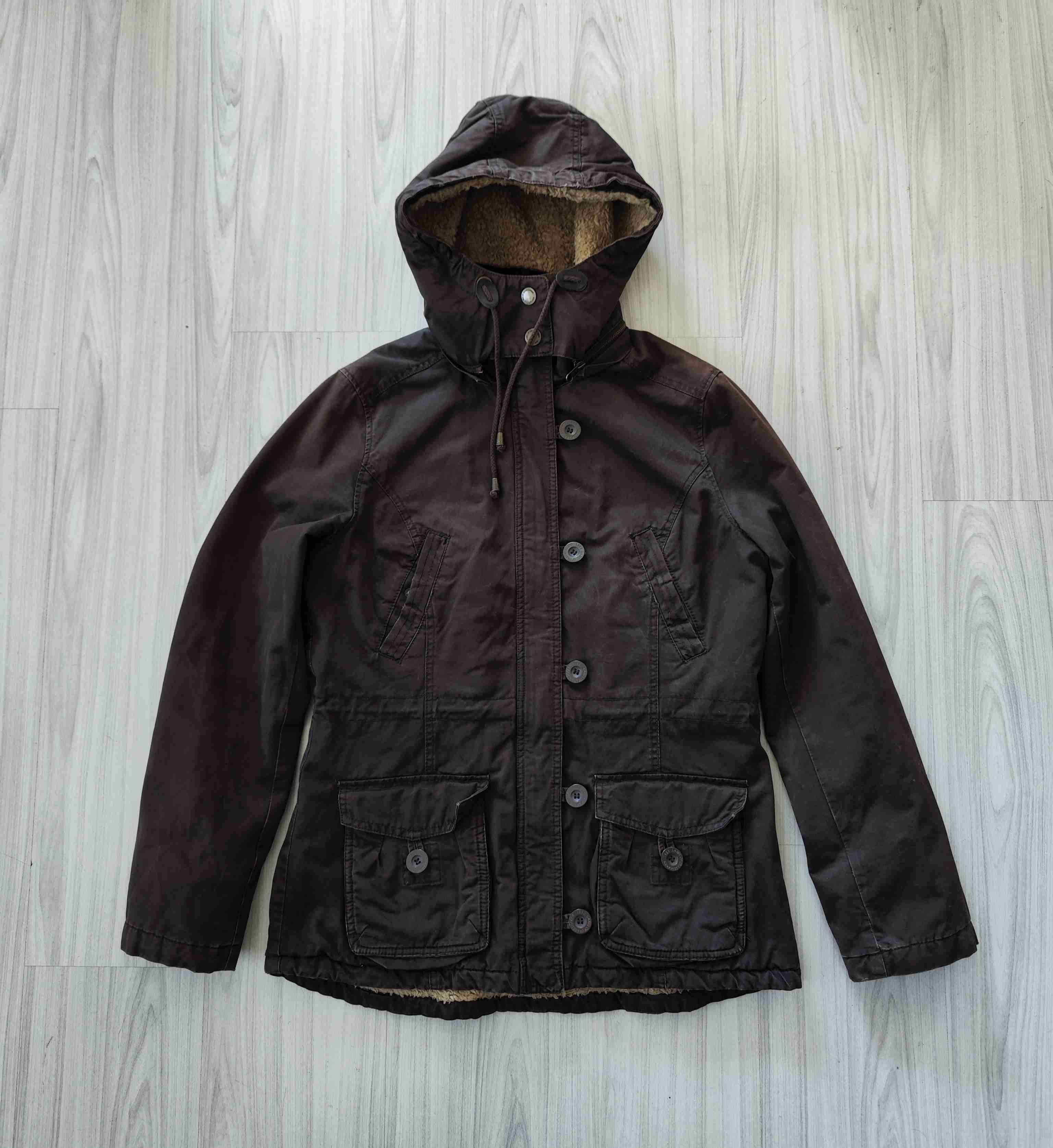 Chaqueta Mujer H&M Chiporro Café Gorro Talla M - miniatura 1