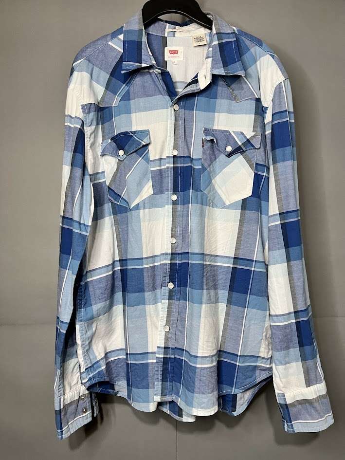 Camisa a cuadros azul y blanca Levis Talla M - miniatura 2