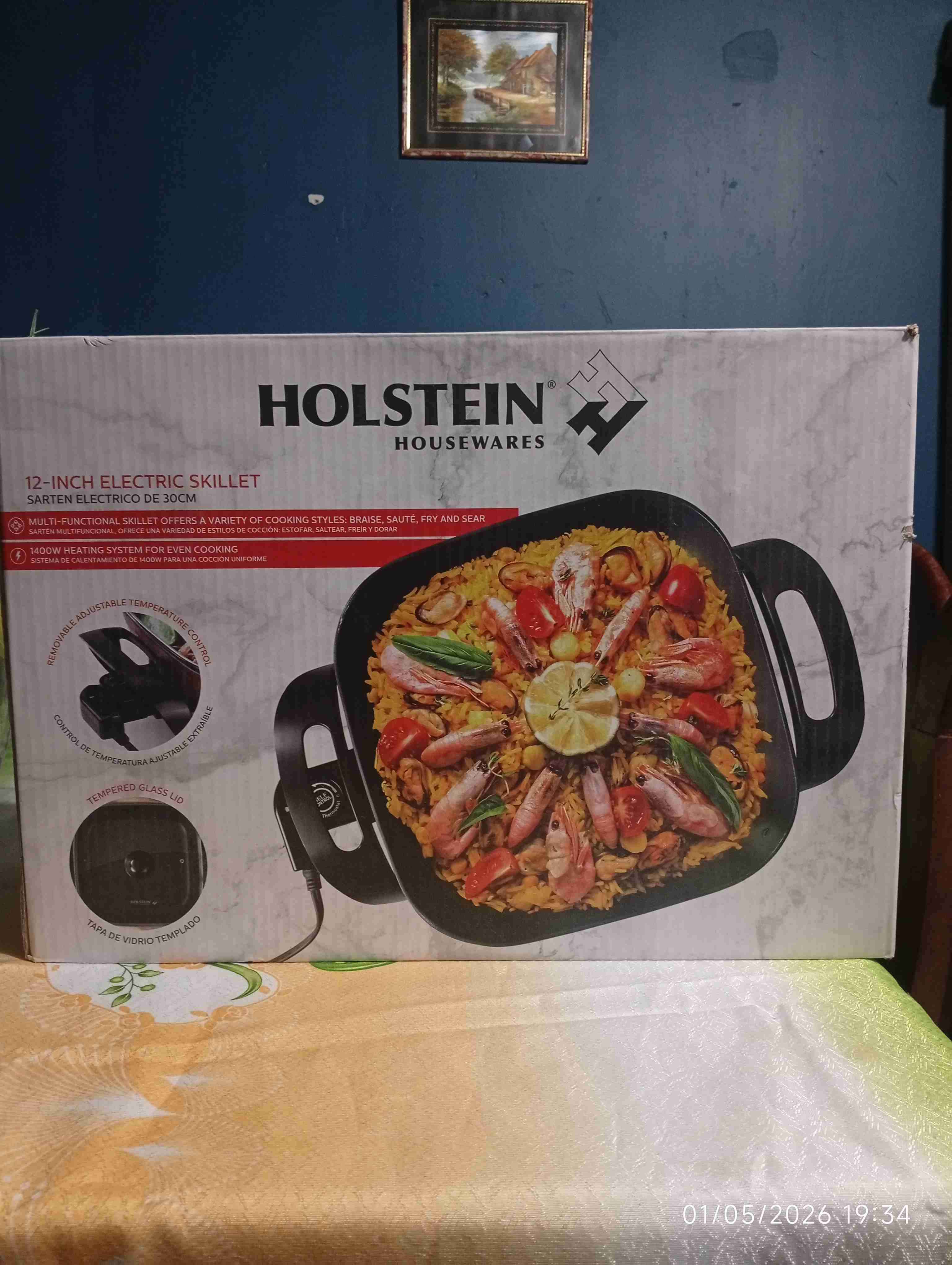 Sartén eléctrico Holstein 12 pulgadas