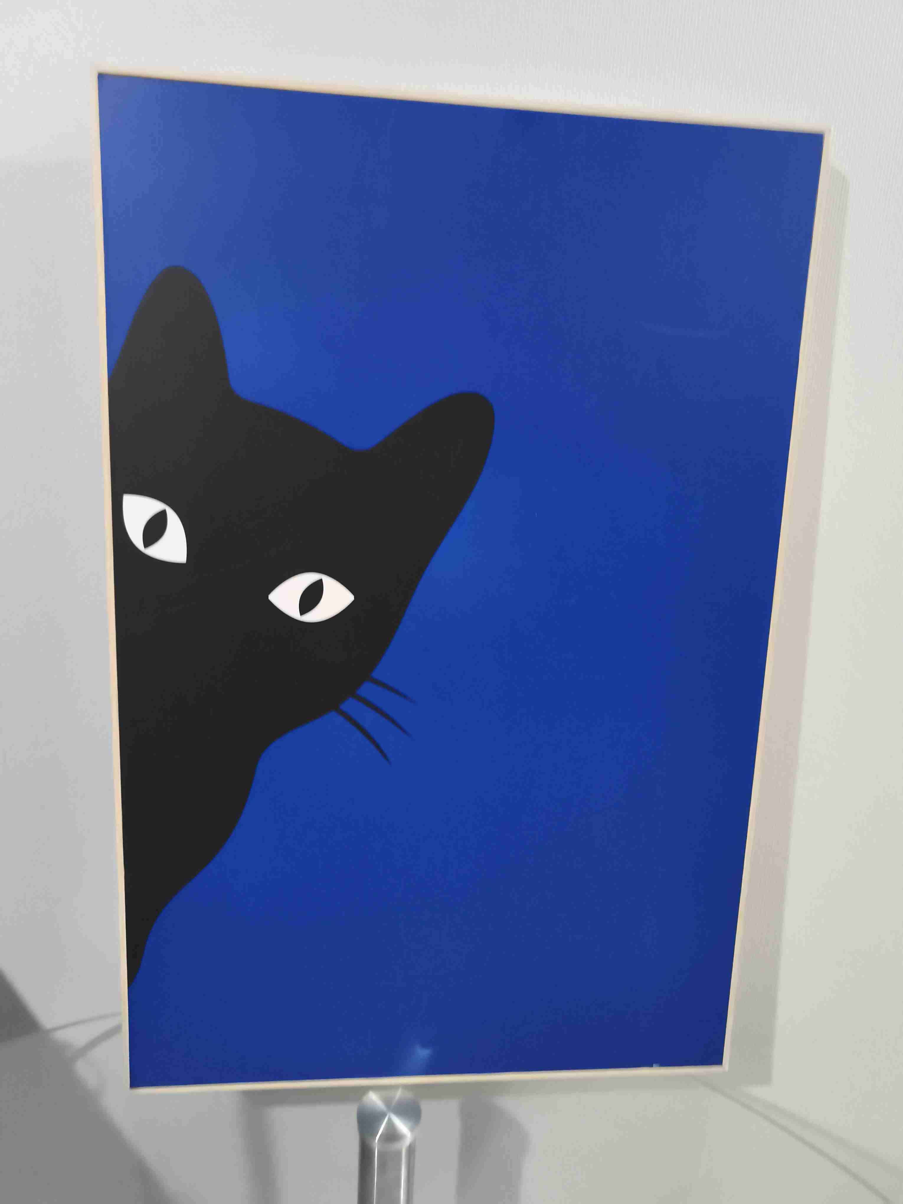 Cuadro gato negro minimalista