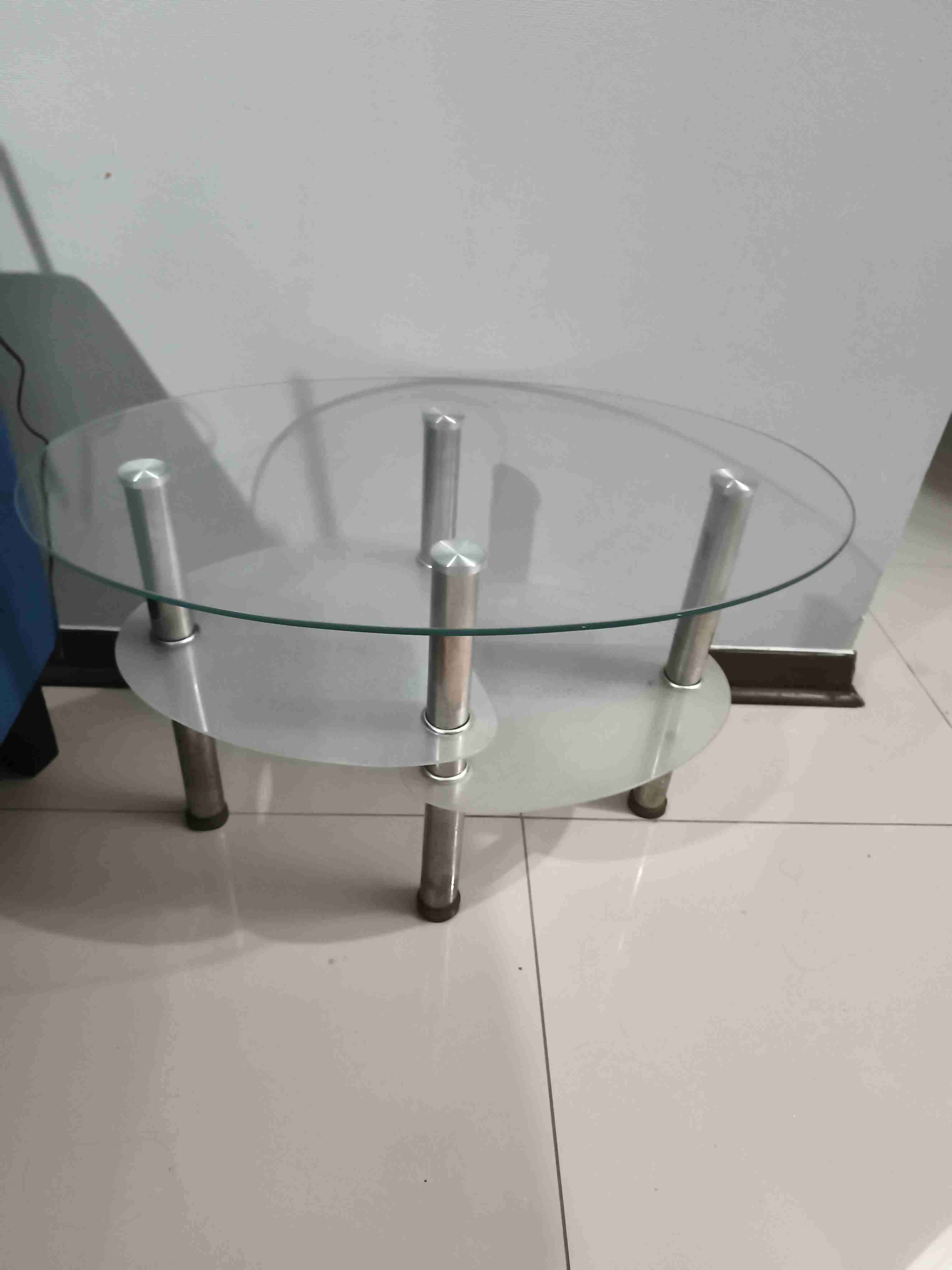 Mesa redonda de vidrio moderna
