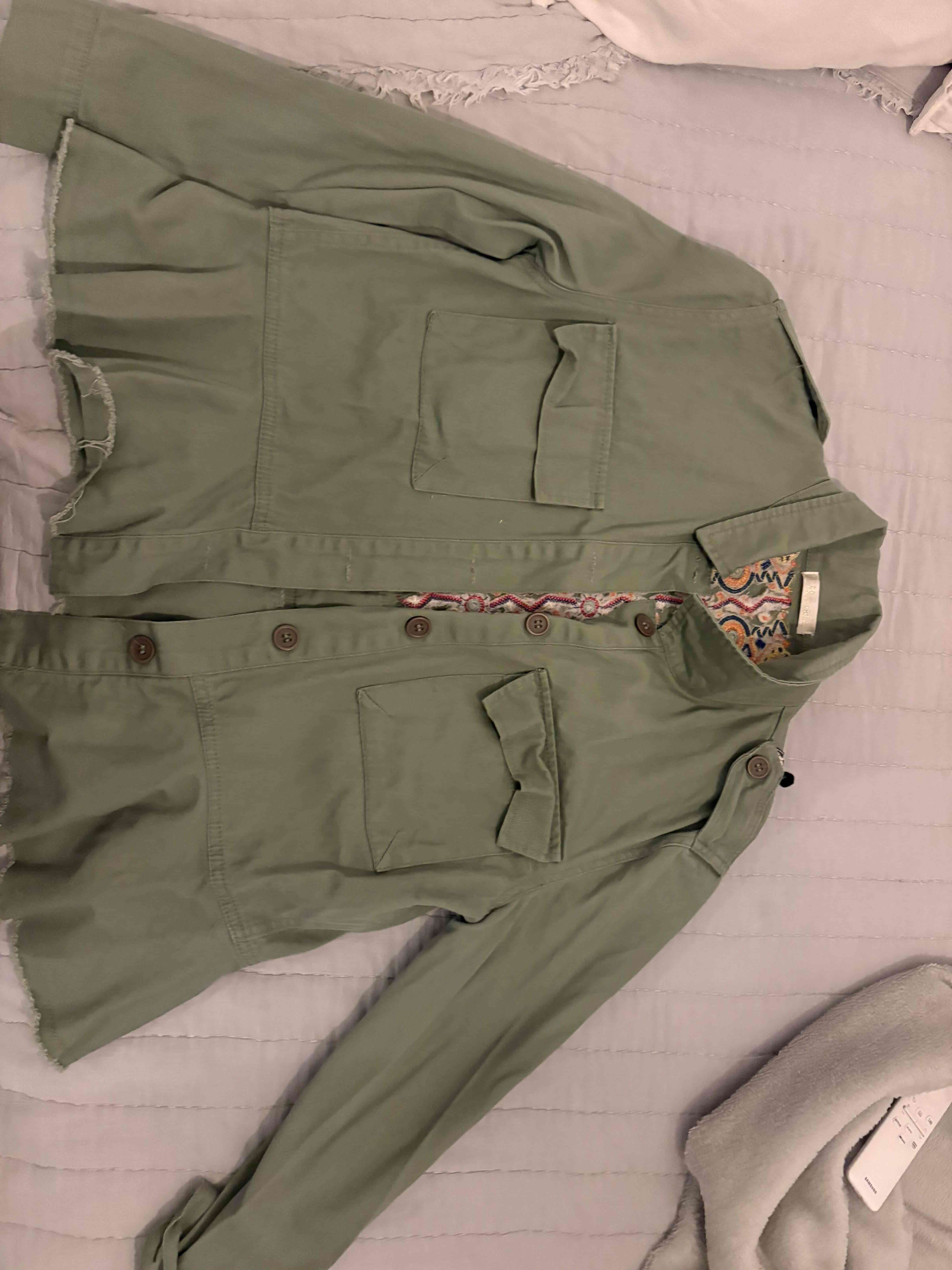 Chaqueta verde de algodón - miniatura 1