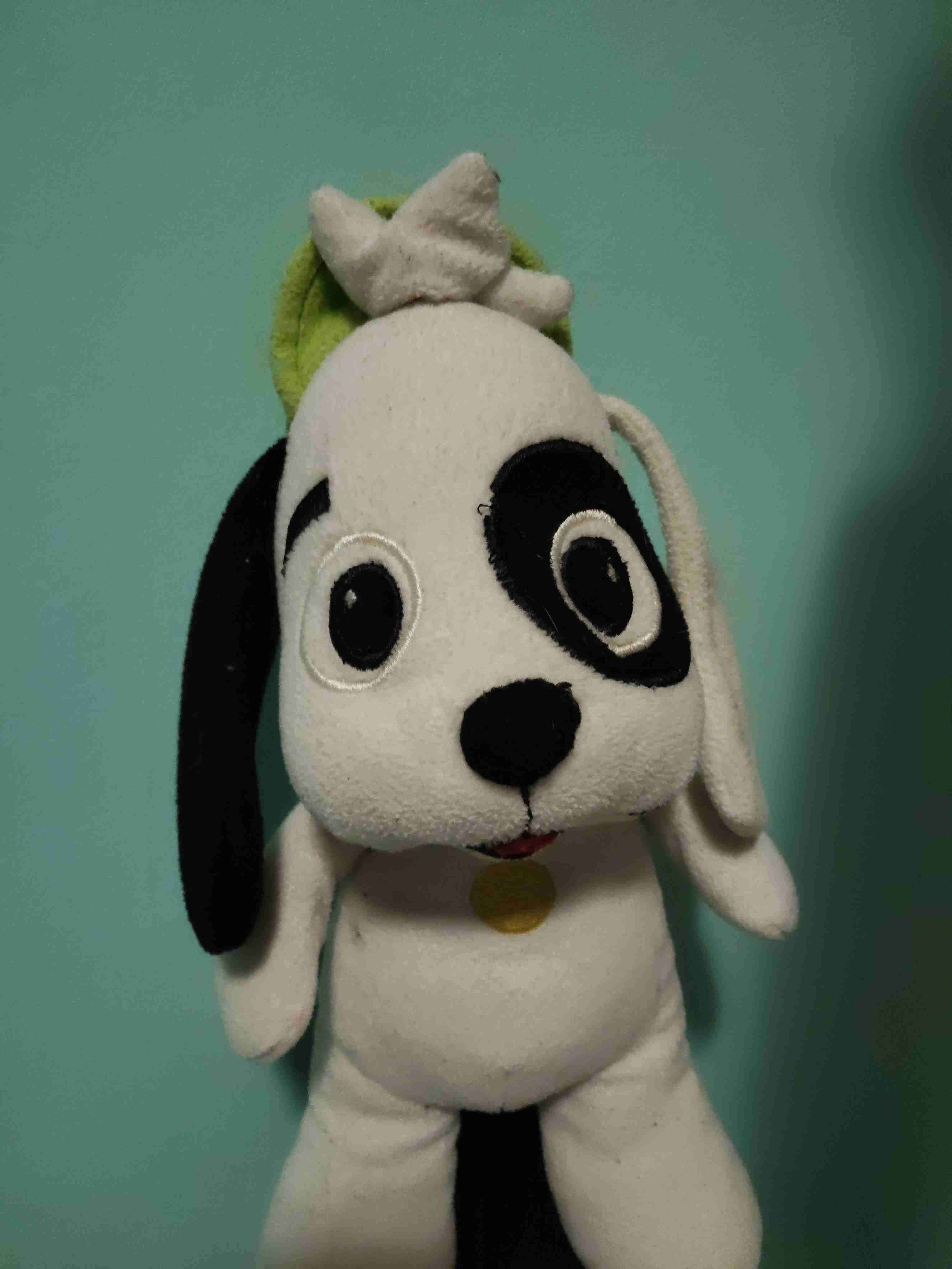 Peluche perro blanco y negro - miniatura 2