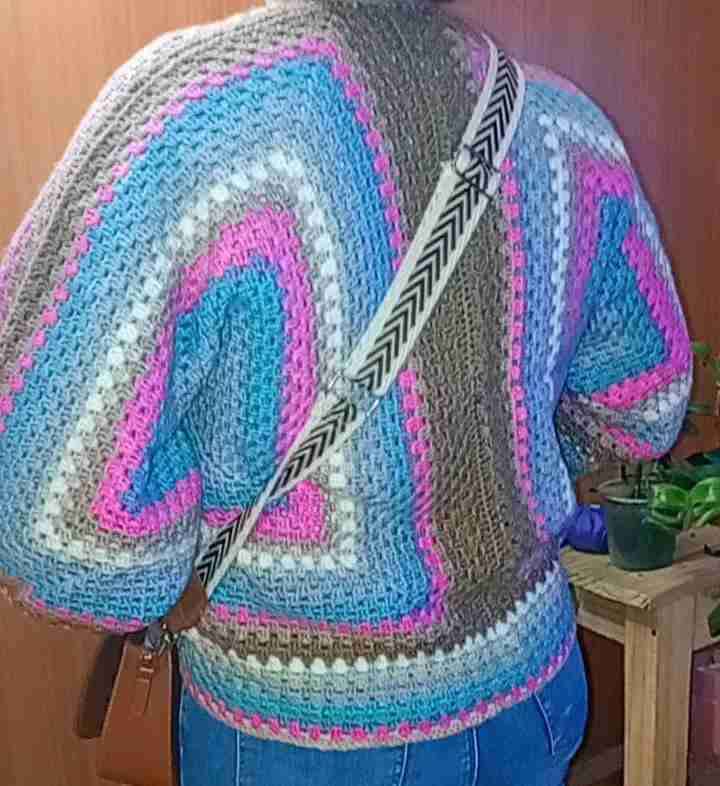 Cardigan de crochet multicolor - miniatura 2