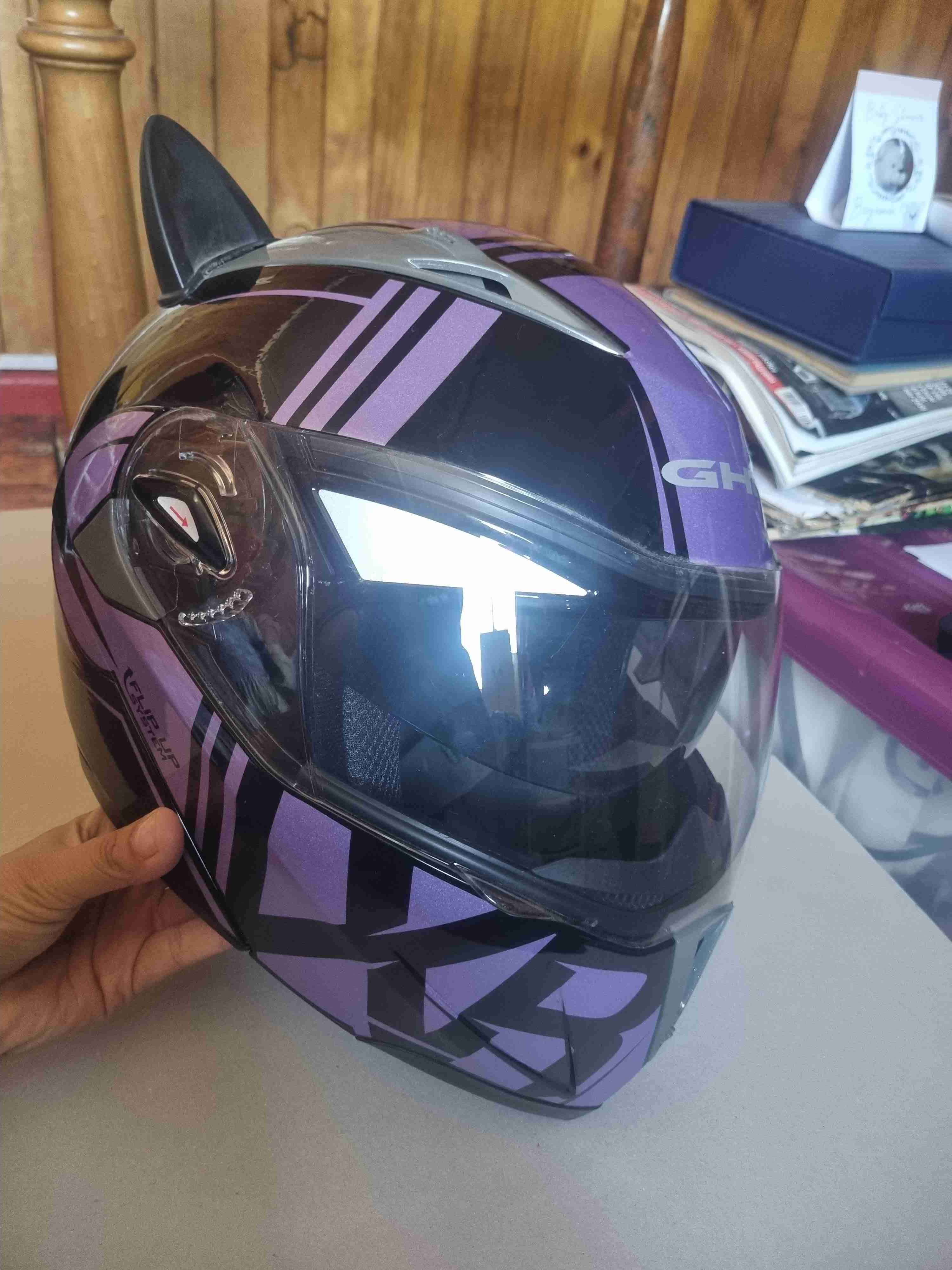 Casco de moto GHA morado talla s - miniatura 2