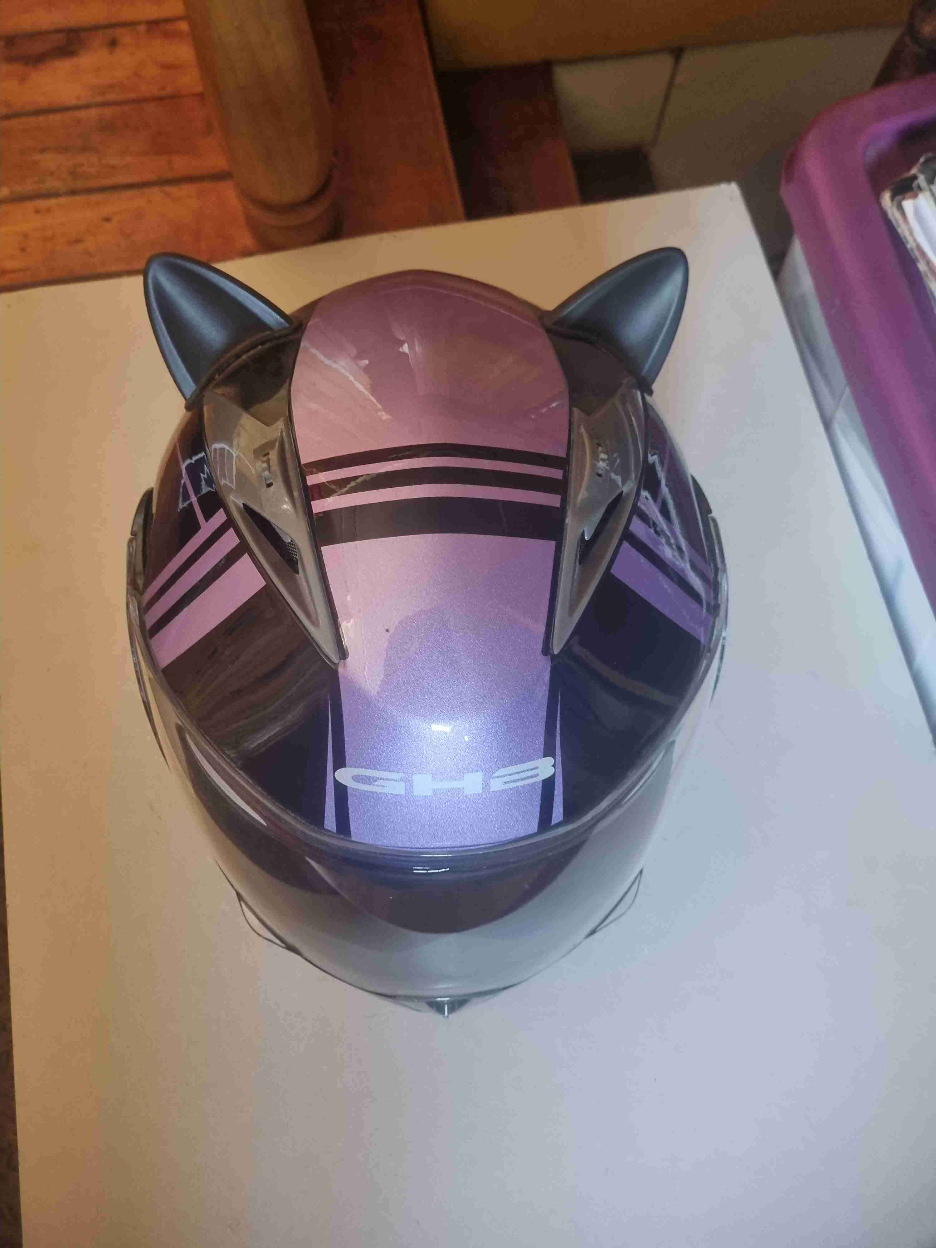 Casco de moto GHA morado talla s - miniatura 4