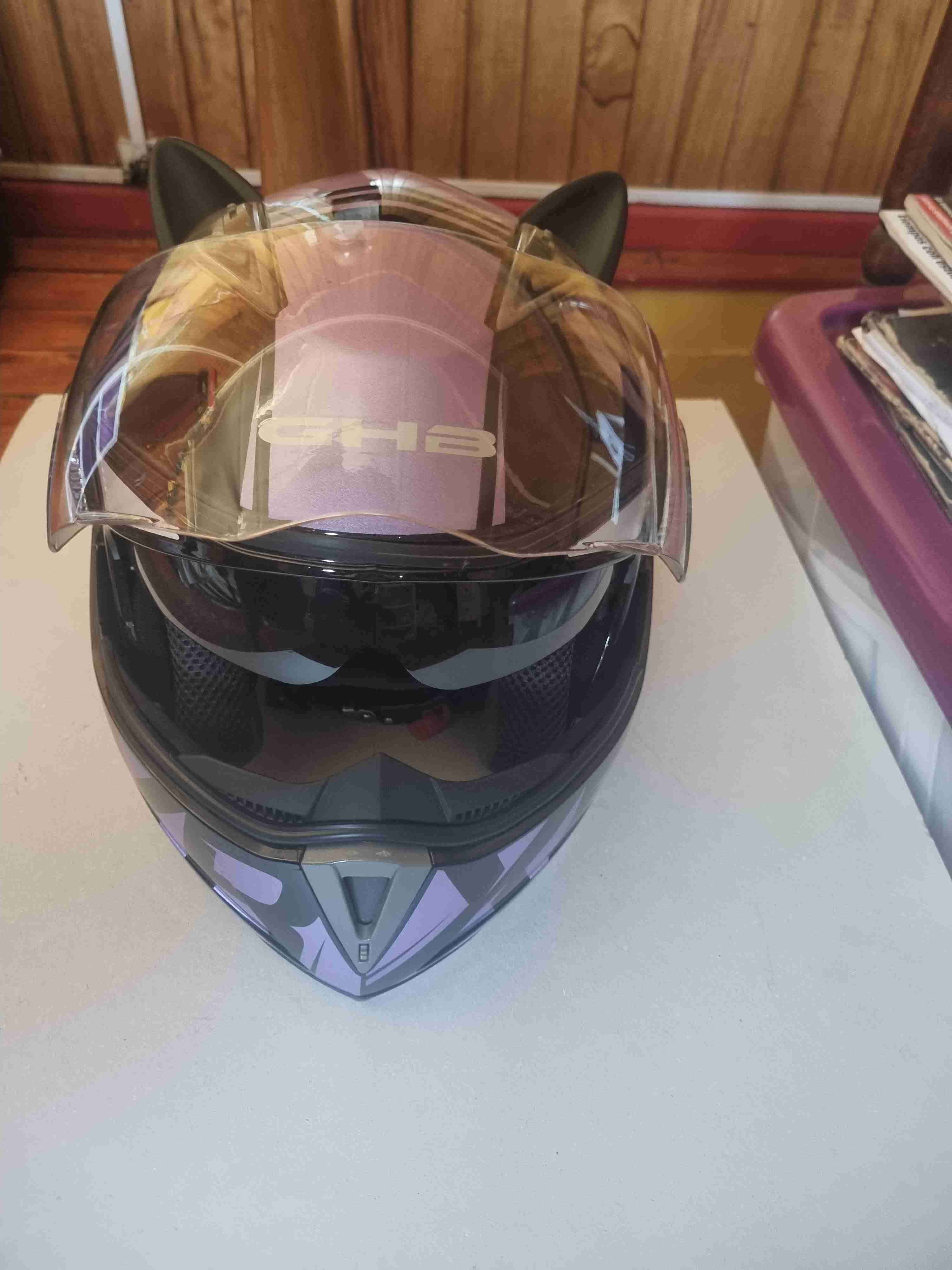 Casco de moto GHA morado talla s - miniatura 5