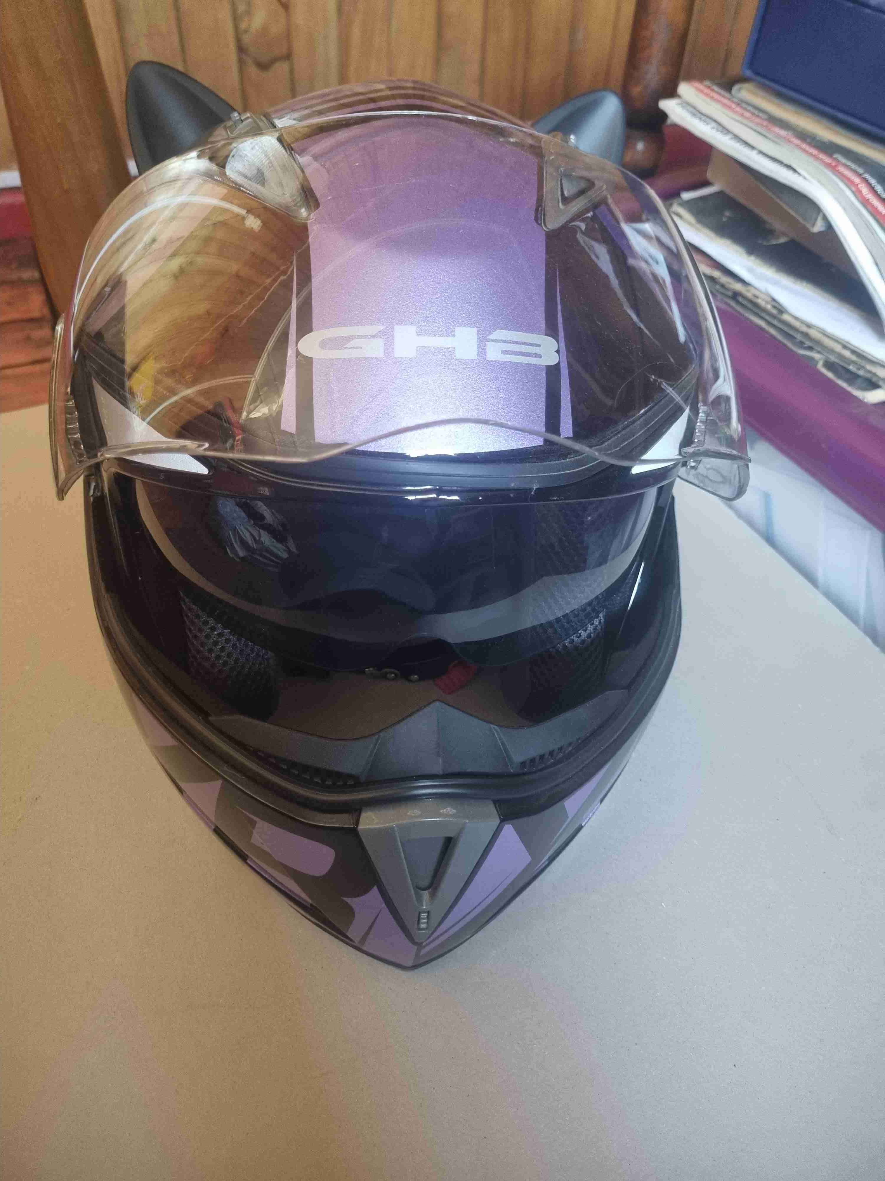 Casco de moto GHA morado talla s - miniatura 6