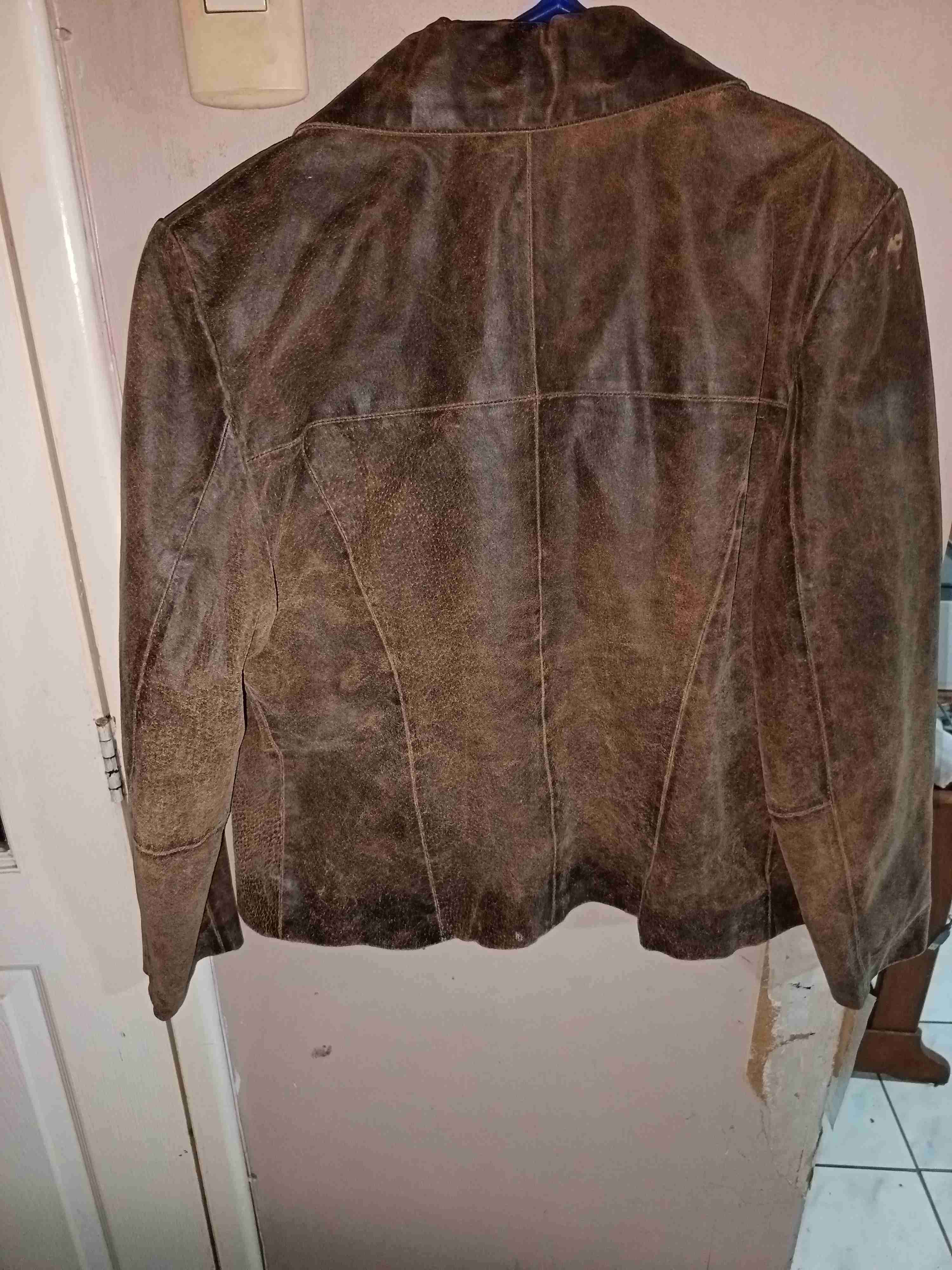 Chaqueta de cuero marrón - miniatura 2