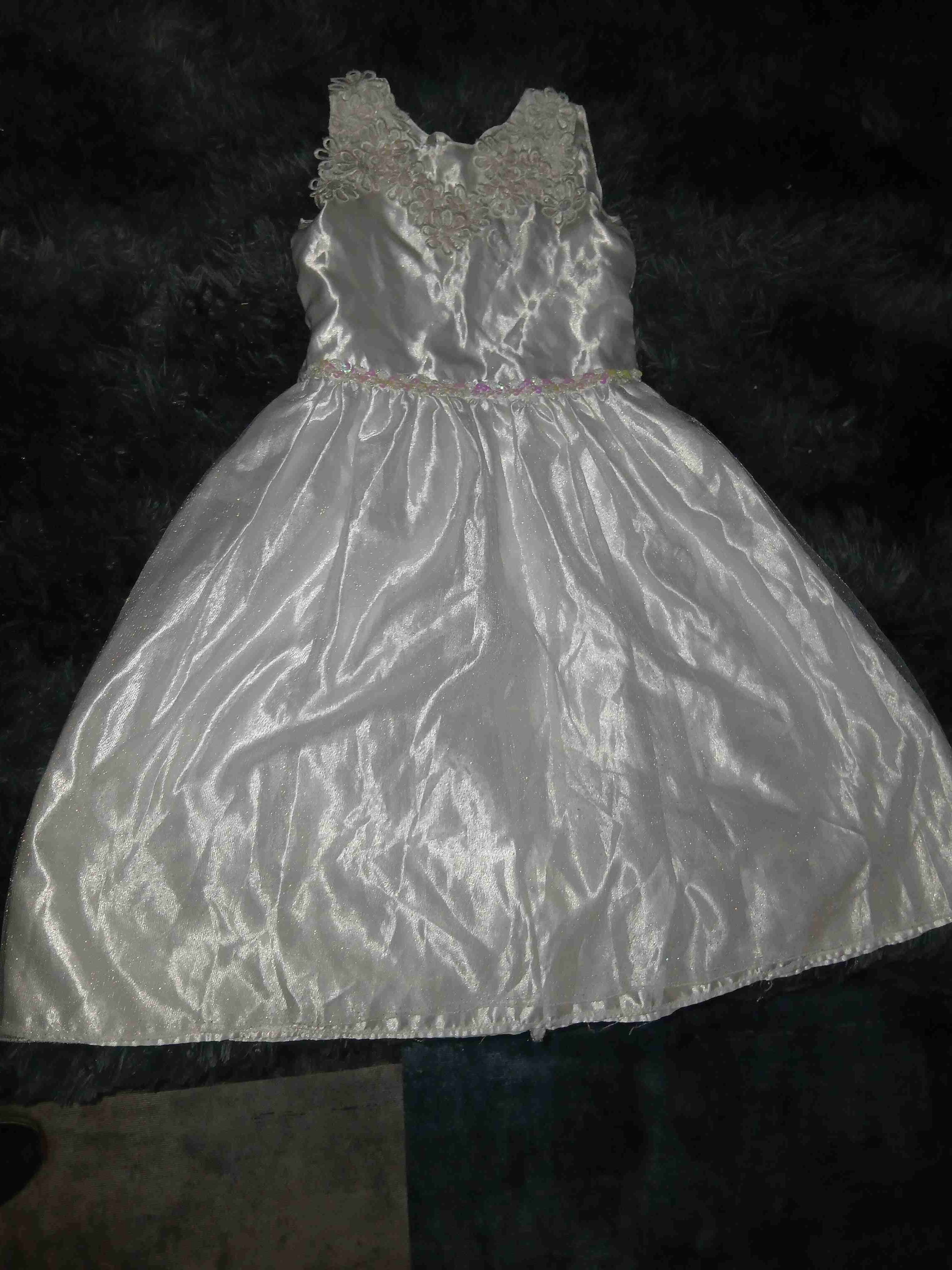 Vestido de encaje blanco infantil - miniatura 2