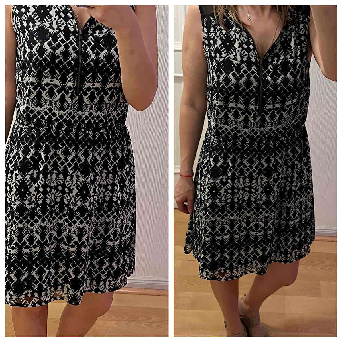 Vestido negro estampado - miniatura 1