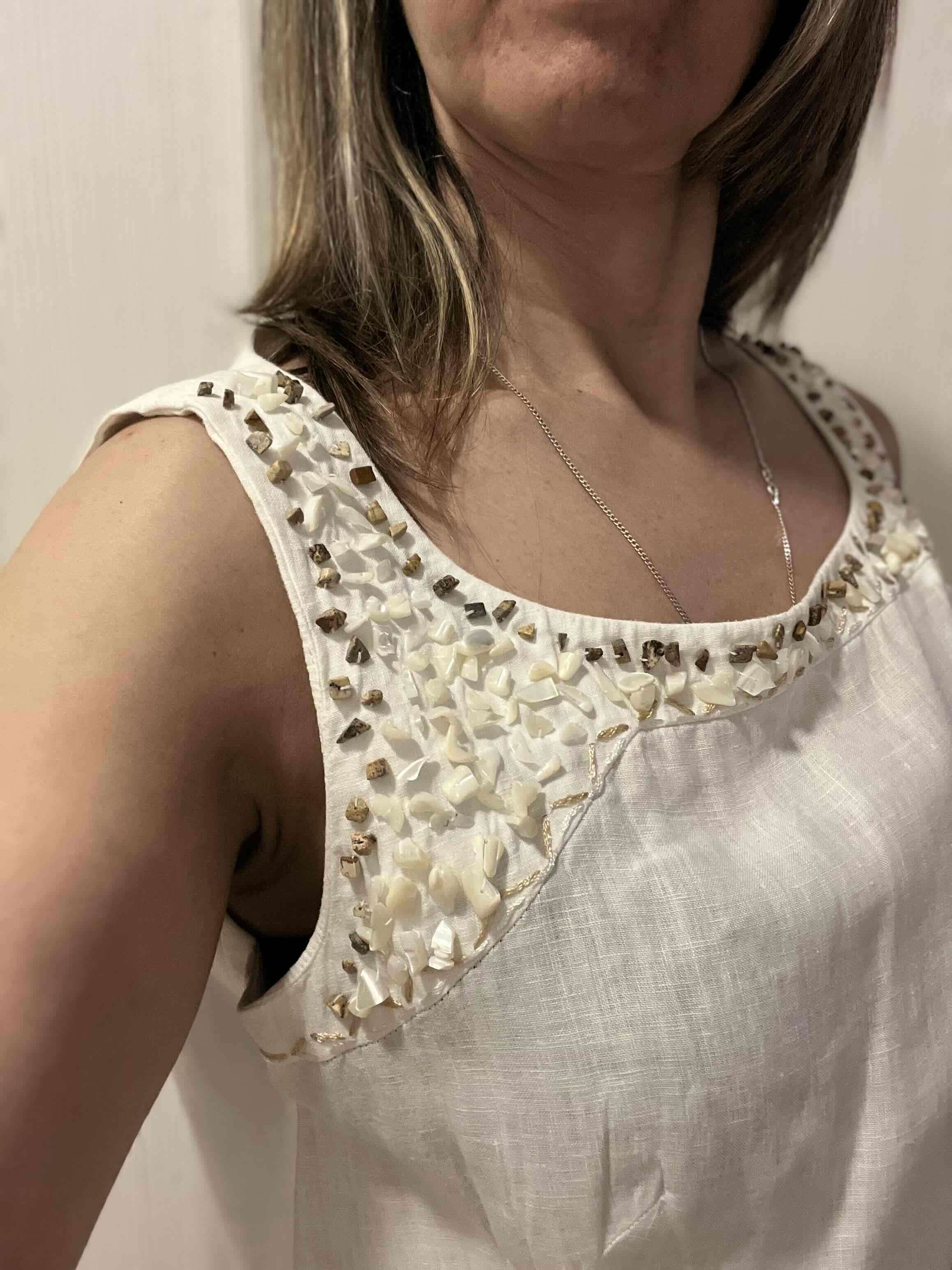 Traje elegante de lino blanco Privilege - miniatura 4