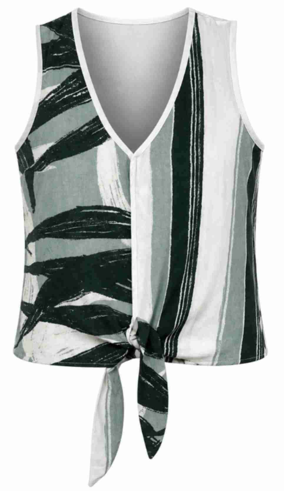 Blusa s/mangas Estampada con Amarra en Cintura, IO - miniatura 1