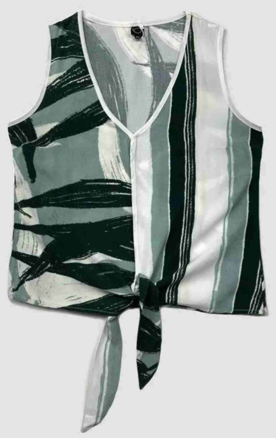 Blusa s/mangas Estampada con Amarra en Cintura, IO - miniatura 4
