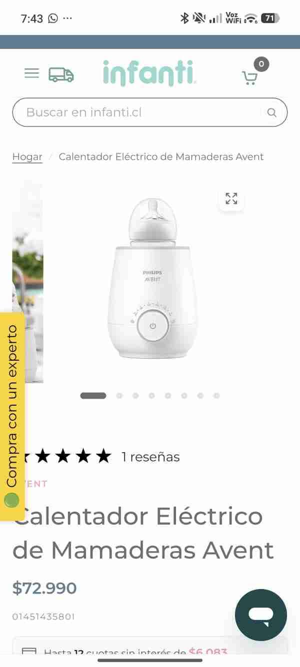 Calentador de mamaderas Avent