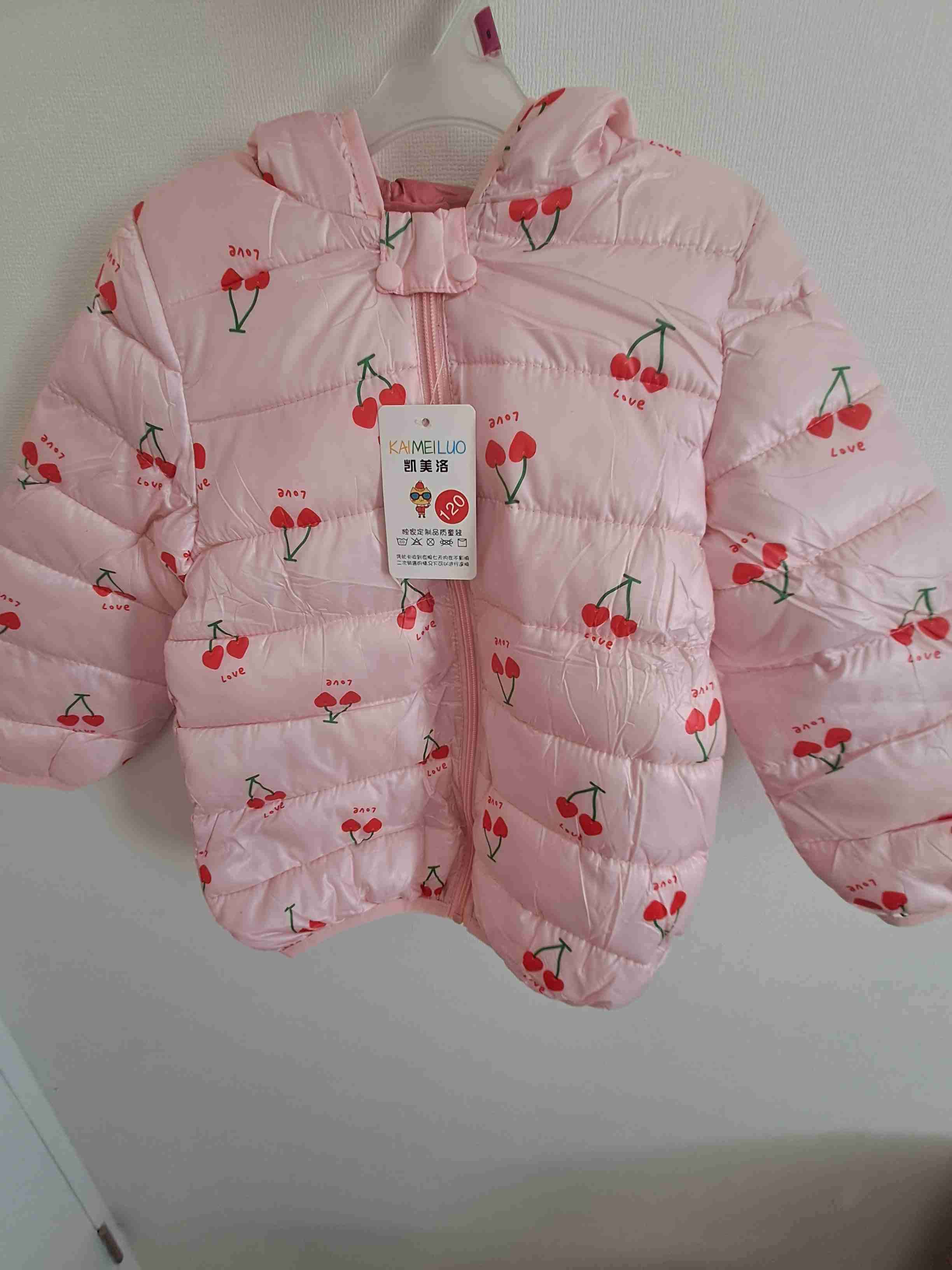 Chaqueta infantil rosada con cerezas talla 6
