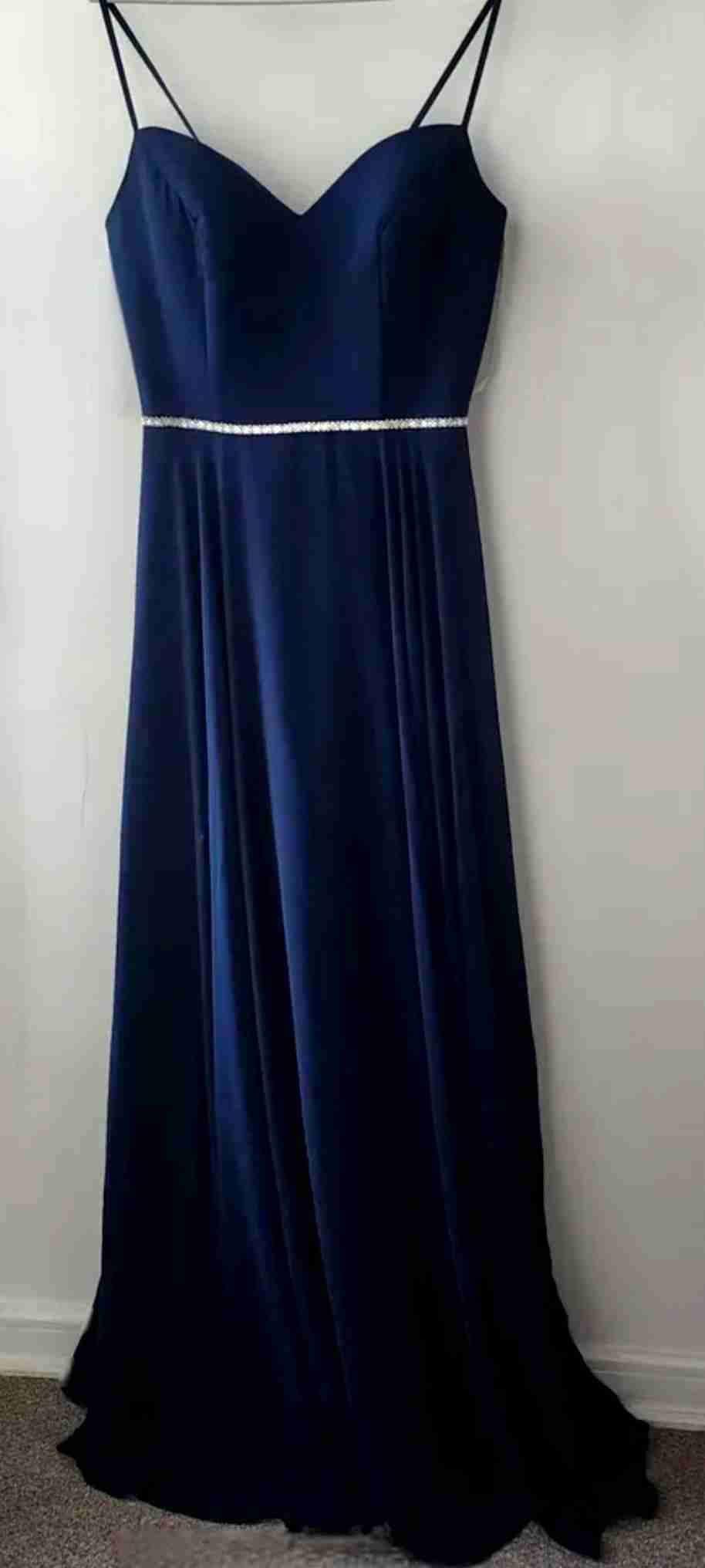 Vestido Fiesta Azul Marino L4030,Marca Unique - miniatura 2
