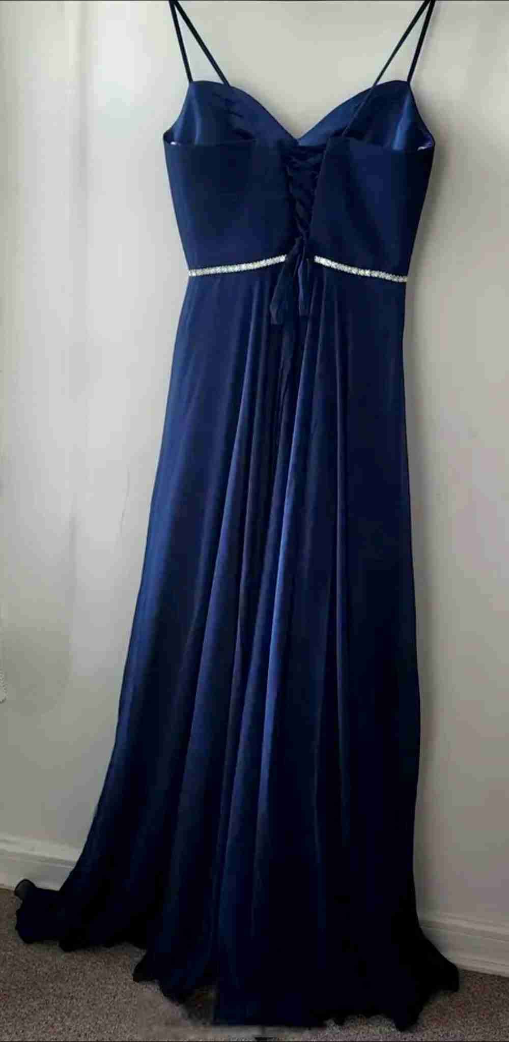 Vestido Fiesta Azul Marino L4030,Marca Unique - miniatura 3