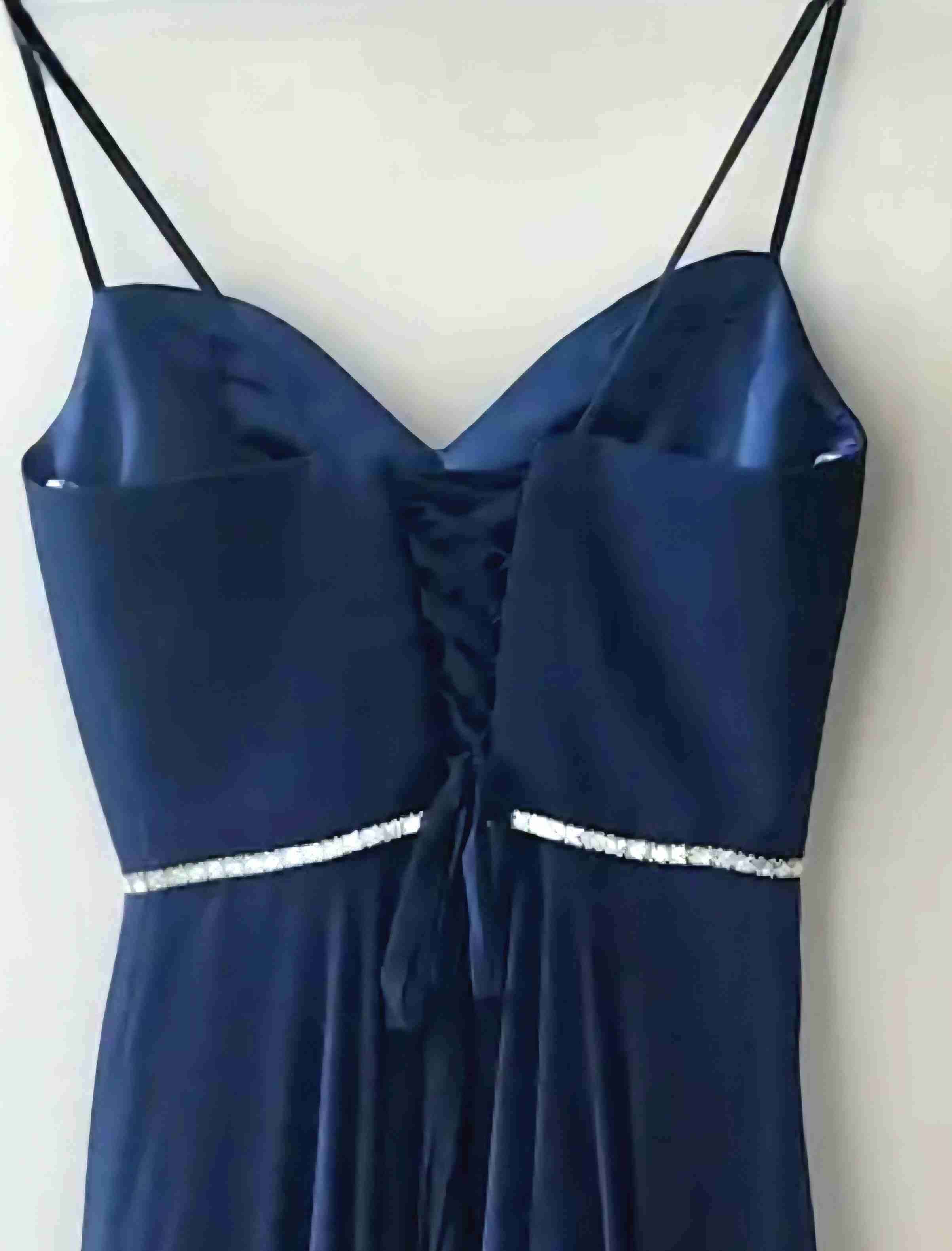 Vestido Fiesta Azul Marino L4030,Marca Unique - miniatura 4