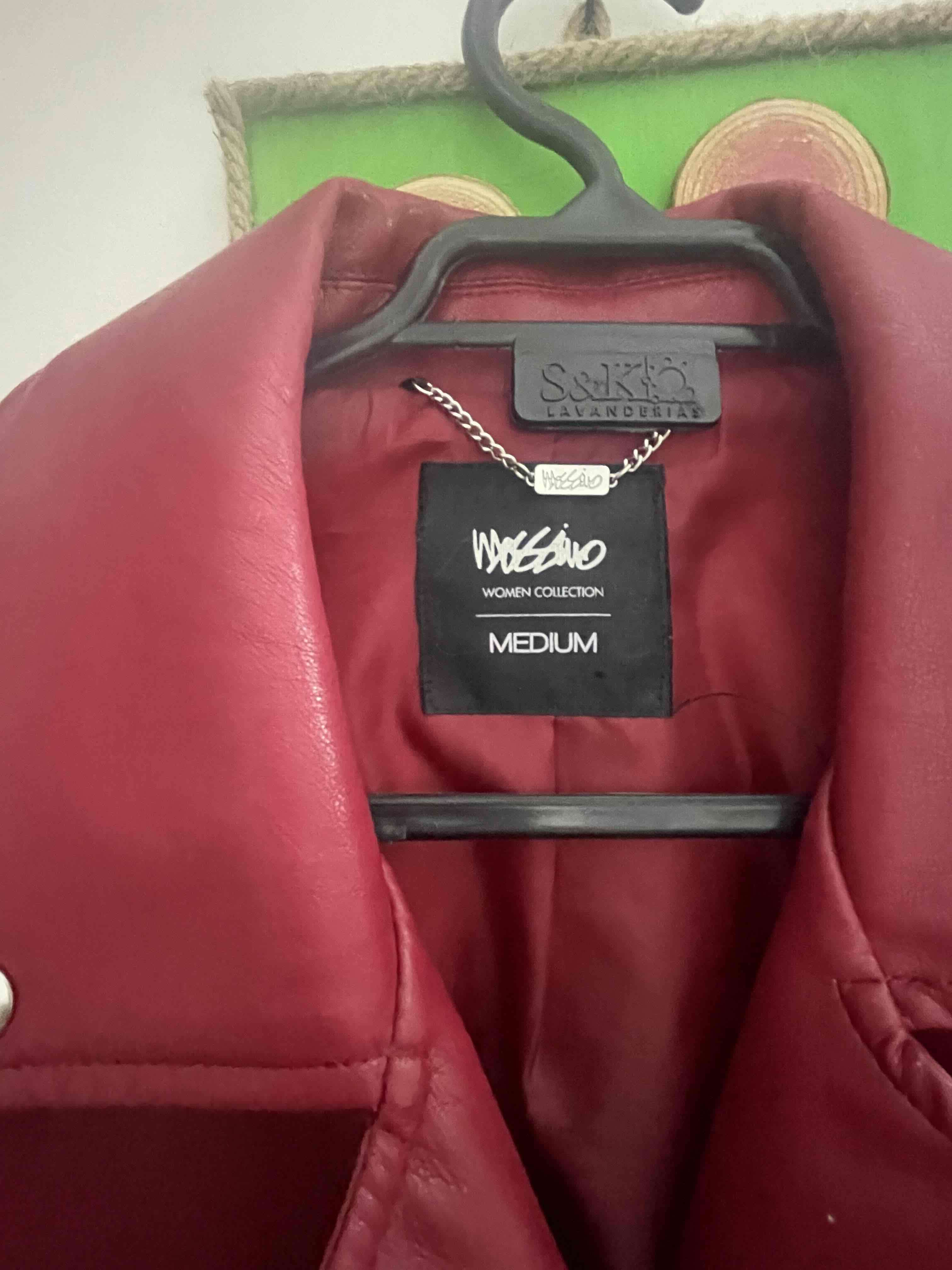 Chaqueta biker roja de mujer - miniatura 2