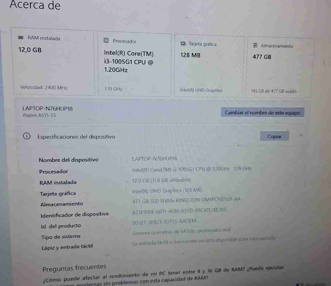 Laptop Acer Core i3 usada - miniatura 2