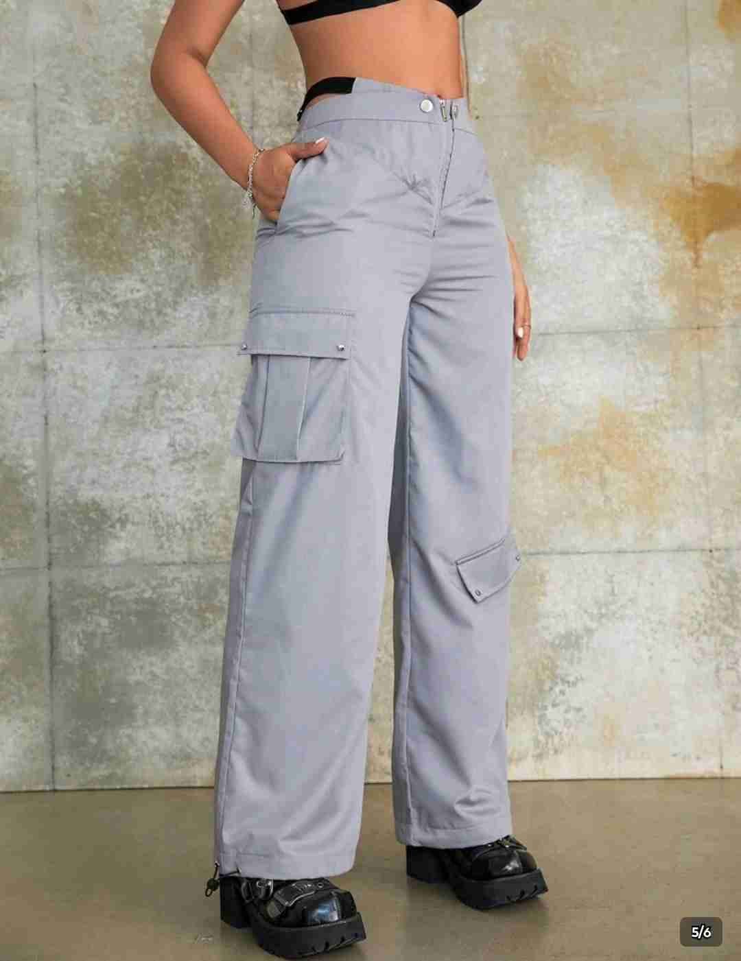 Pantalones cargo grises mujer - miniatura 5